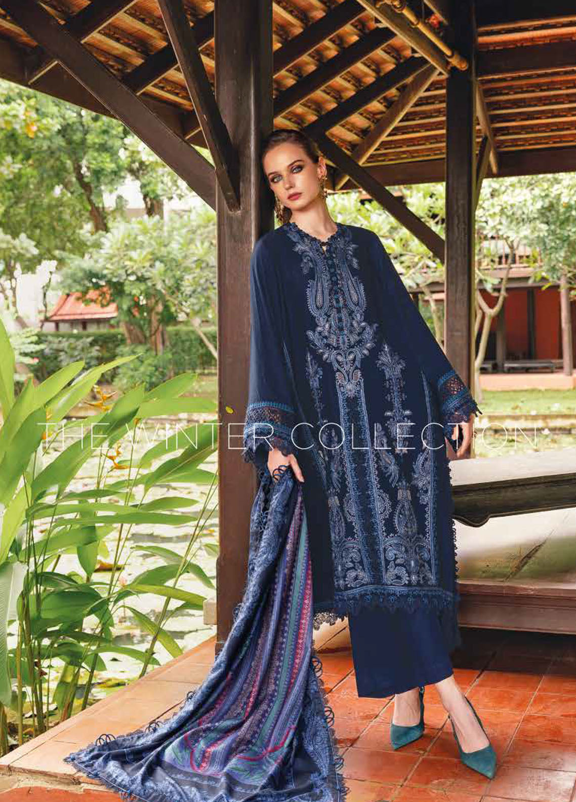 M.Prints By Maria B Embroidered Linen 3 Piece Unstitched Suit MB25MPV28 MPT-2803B