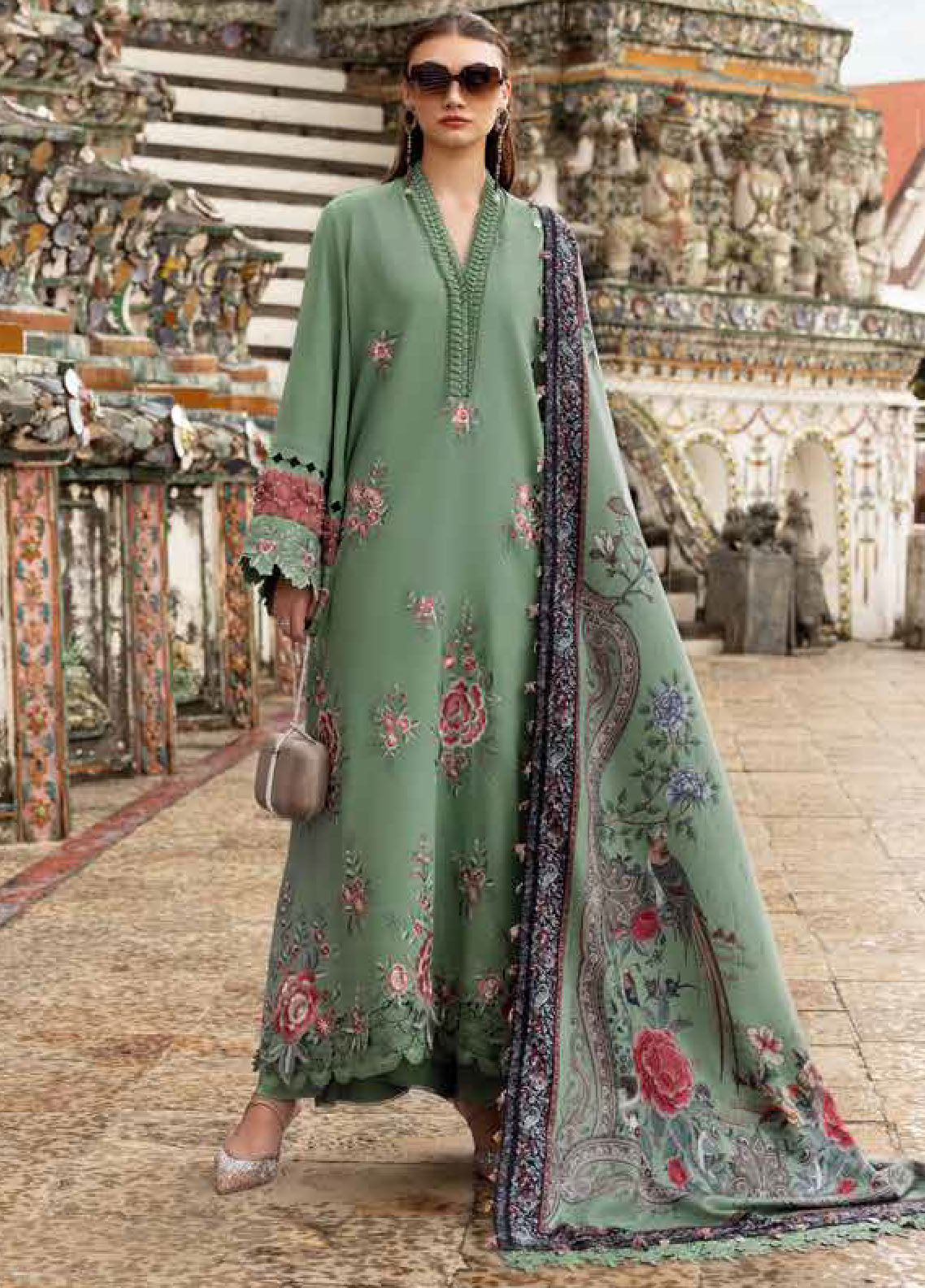 M.Prints By Maria B Embroidered Linen 3 Piece Unstitched Suit MB25MPV28 MPT-2808A