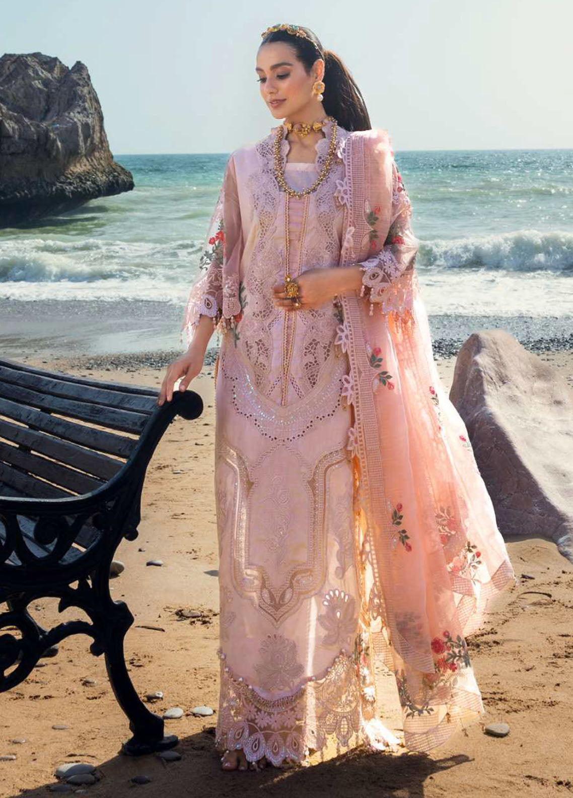 Mahiymaan By Alzohaib Luxury Embroidered Lawn 3 Piece Unstitched Suit AZ26MLL D-02