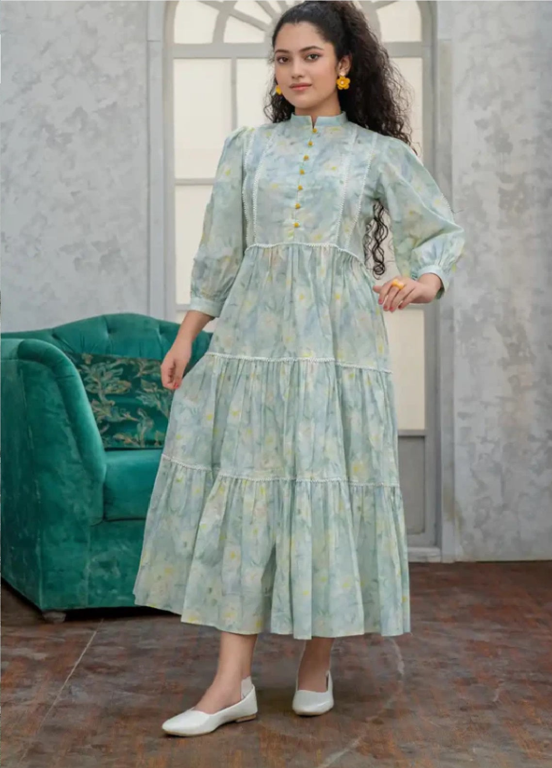 Mahroo Digital Embroidered Cotton 1 Piece Stitched Kurti MMCS25K&G D-T-R-MAXI-015-SB