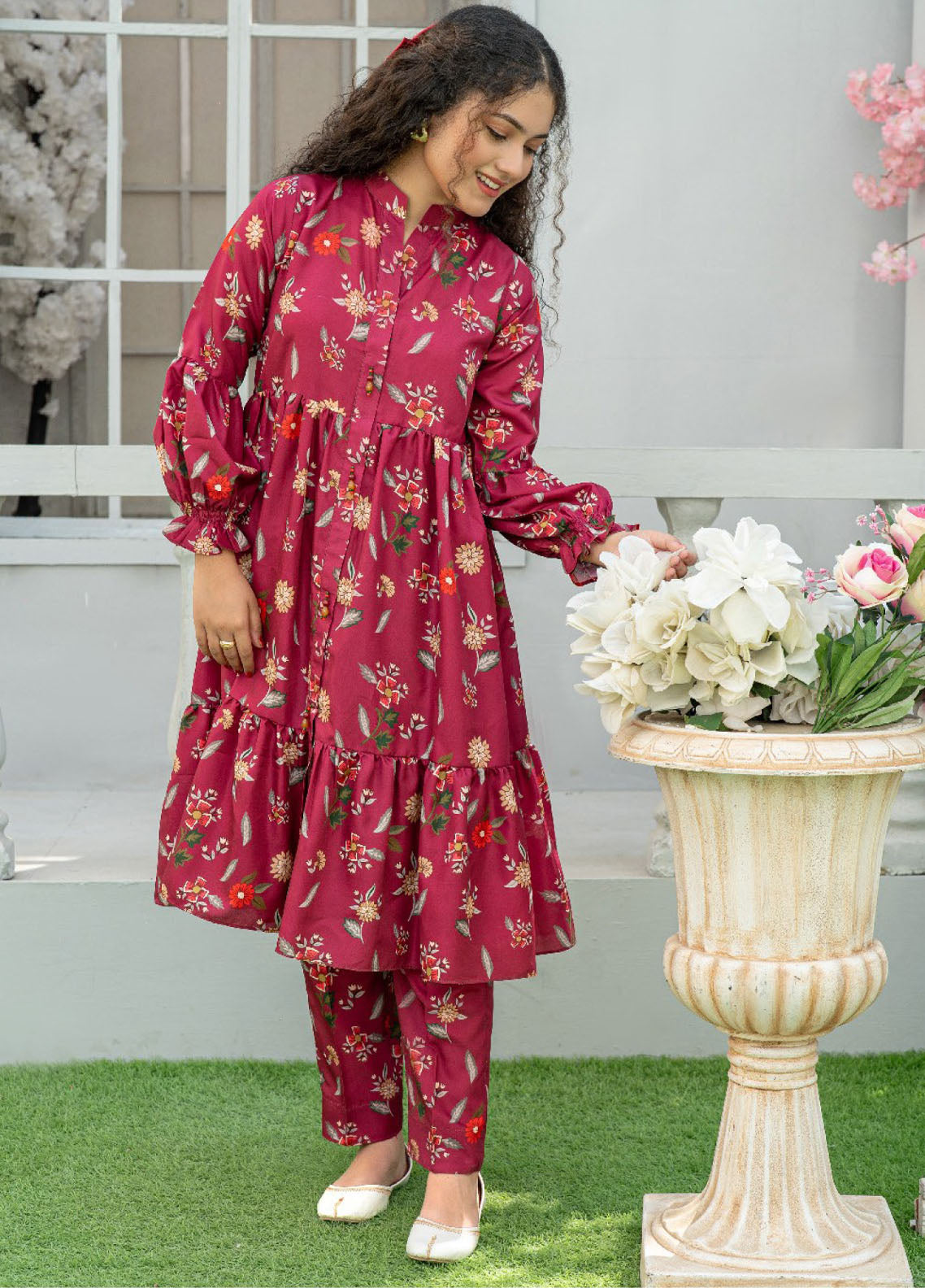 Mahroo Digital Embroidered Lawn 2 Piece Stitched Suit MMCS25K&G D-T-FRK-006