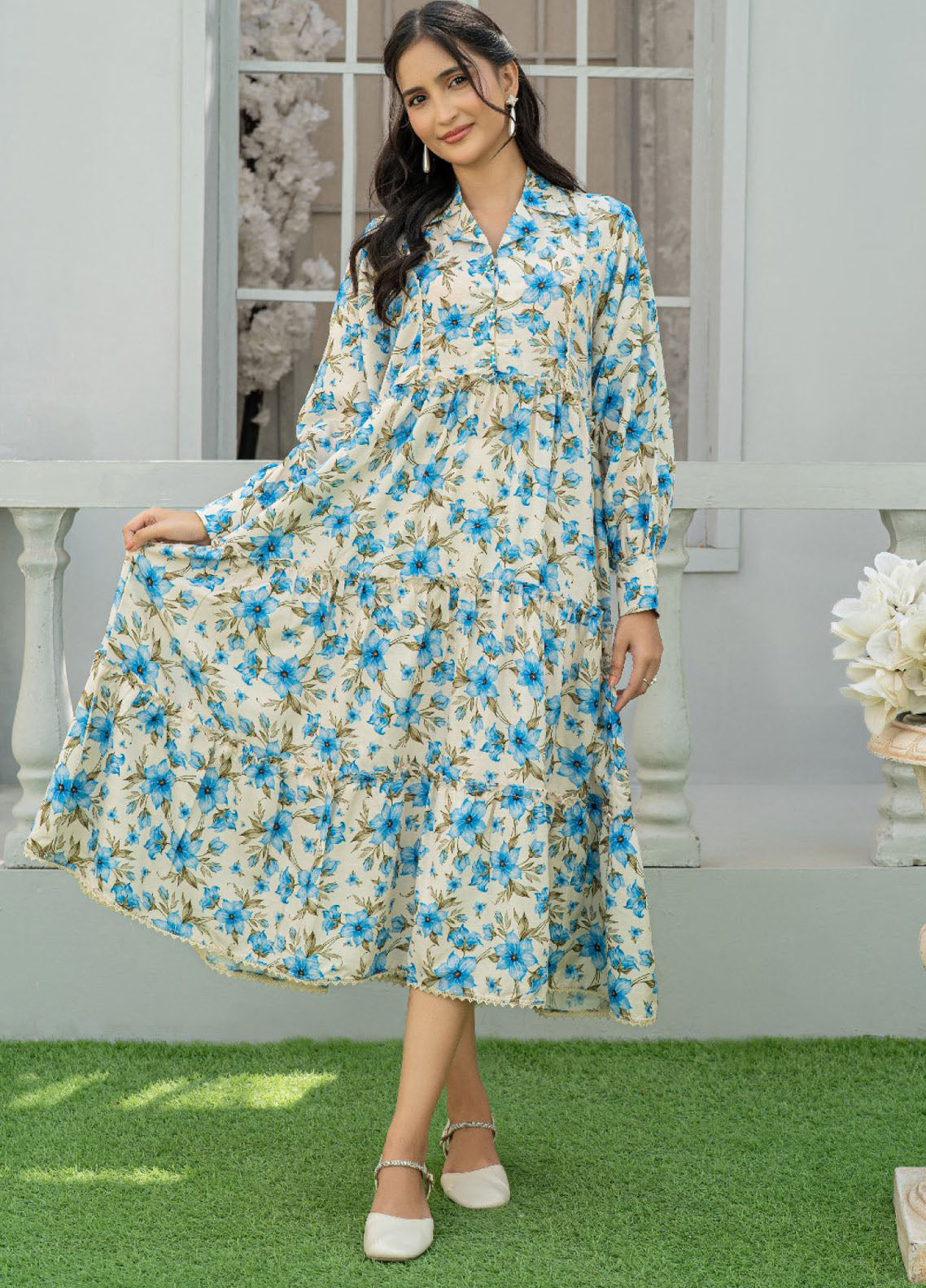 Mahroo Digital Embroidered Linen 1 Piece Stitched Kurti MMCS25K&G D-T-FRK-008