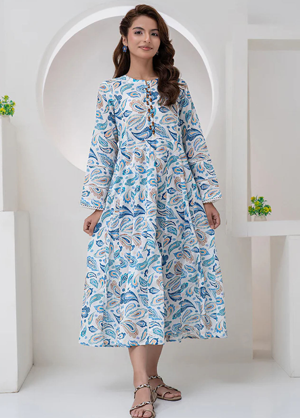Mahroo Digital Printed Lawn 1 Piece Stitched Kurti MMCS25K&G D-MAXI-006