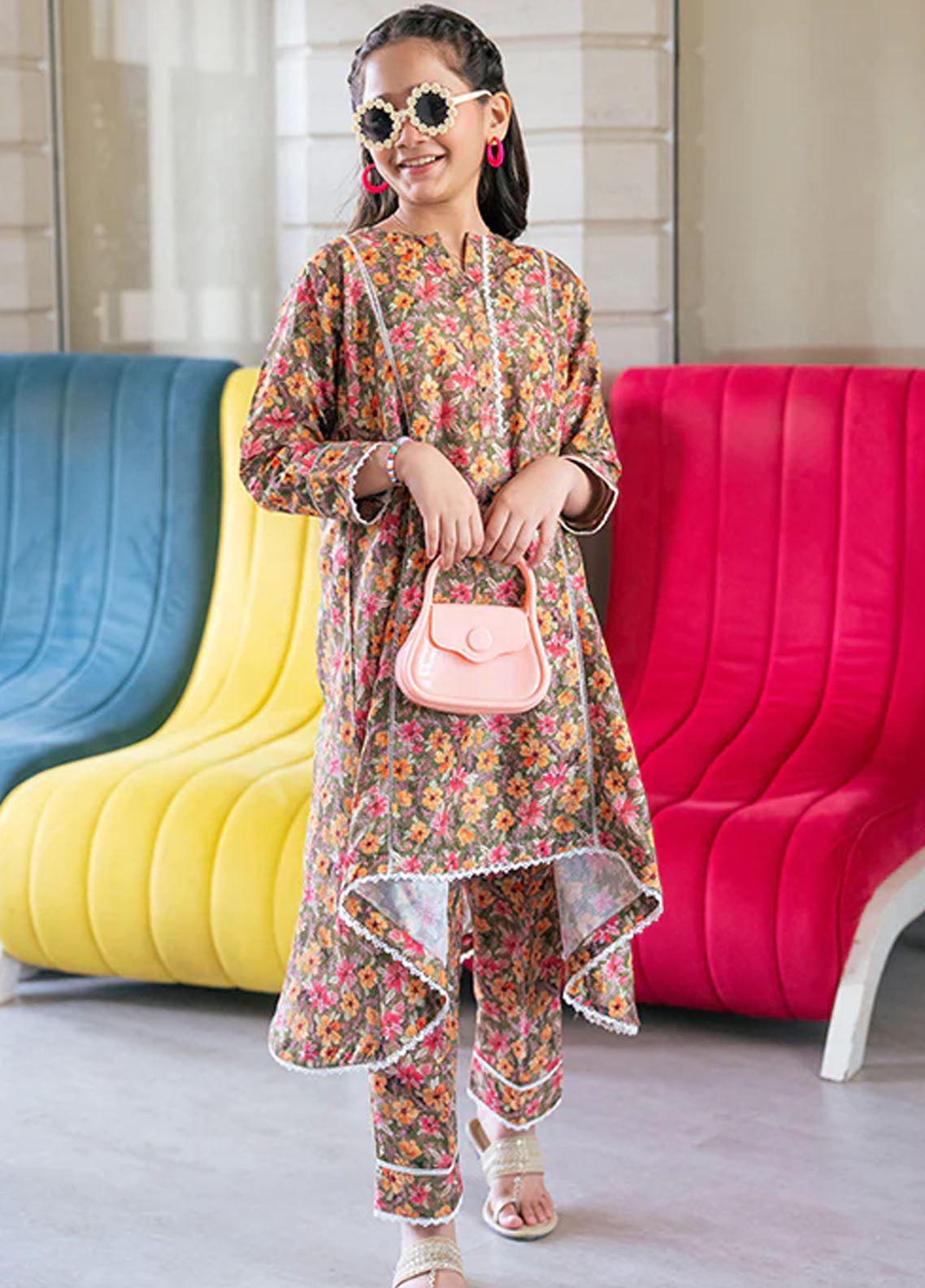 Mahroo Digital Printed Lawn 2 Piece Stitched Suit MMCS25K&G D-K-ALPRTW-048