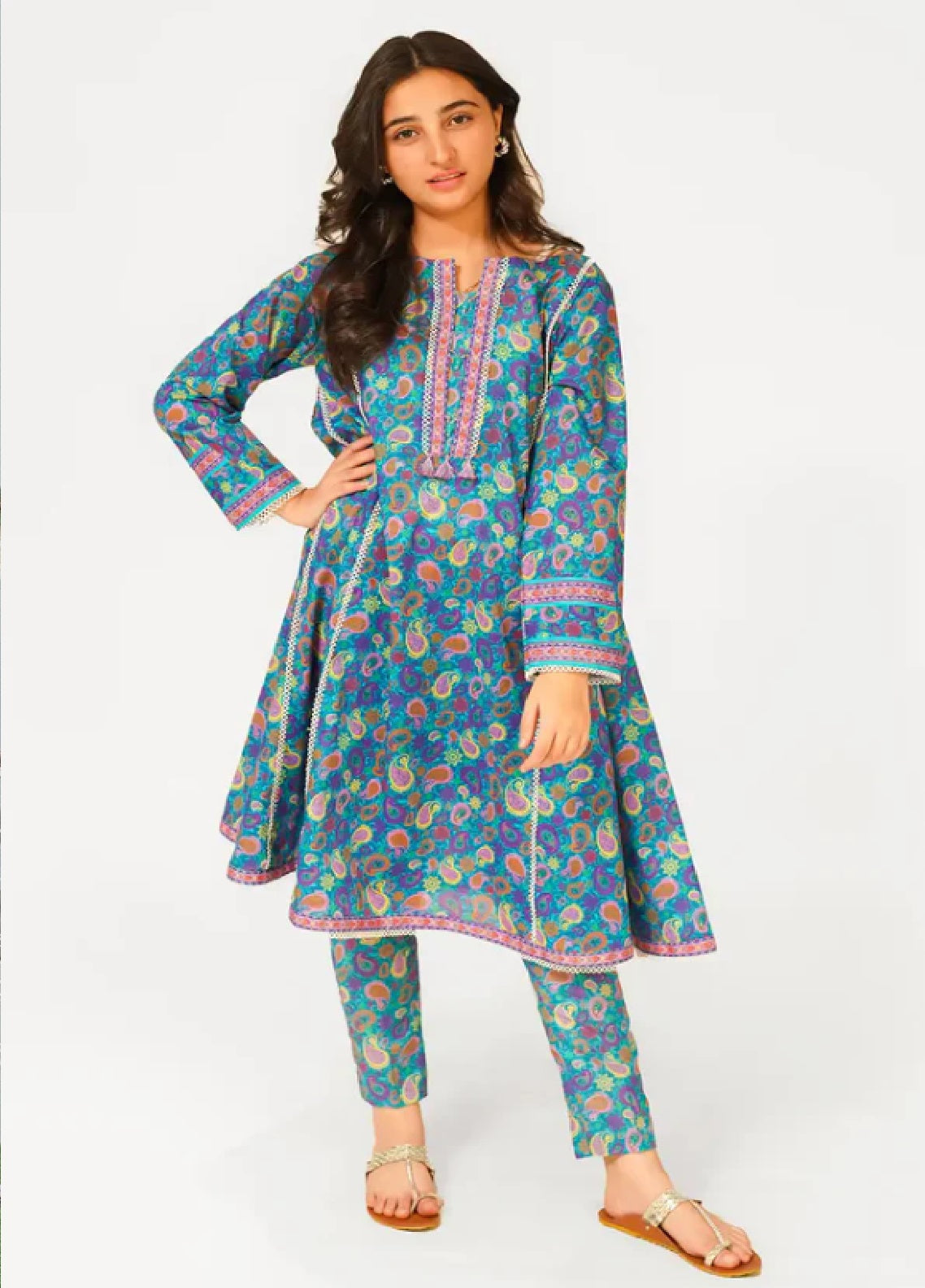 Mahroo Digital Printed Lawn 2 Piece Stitched Suit MMCS25K&G D-T-ALPRTW-035