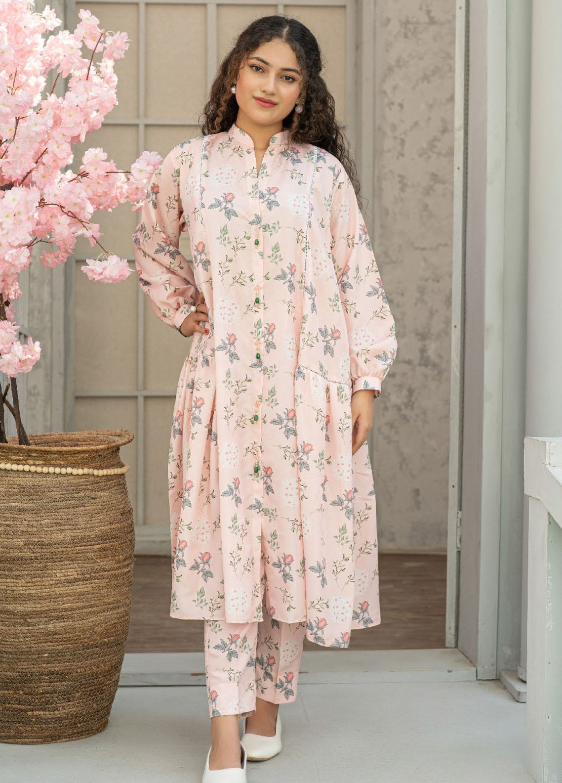 Mahroo Digital Printed Lawn 2 Piece Stitched Suit MMCS25K&G D-T-FRK-005