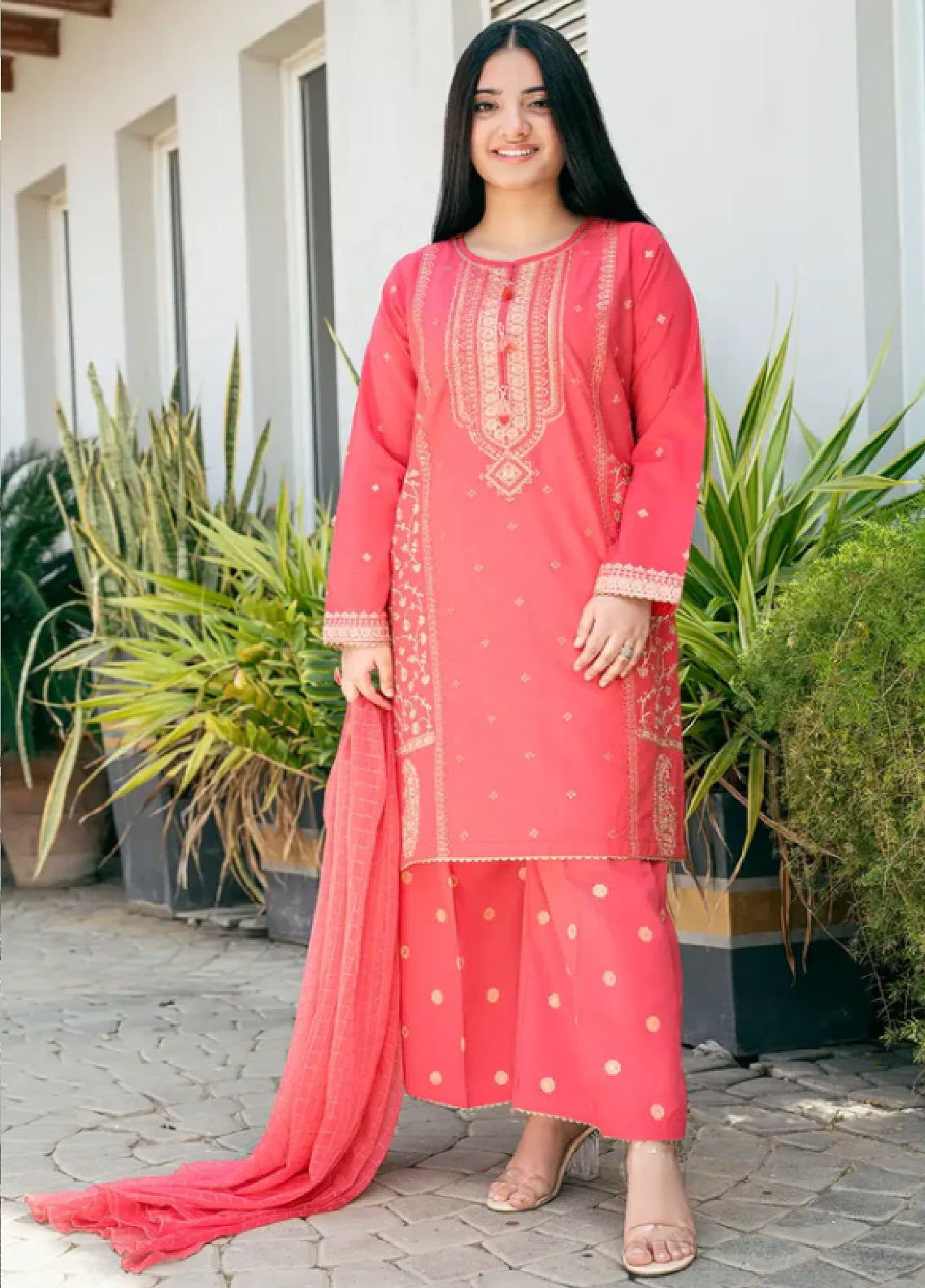 Mahroo Digital Printed Lawn 3 Piece Stitched Suit MMCS25K&G D-T-SFC-028