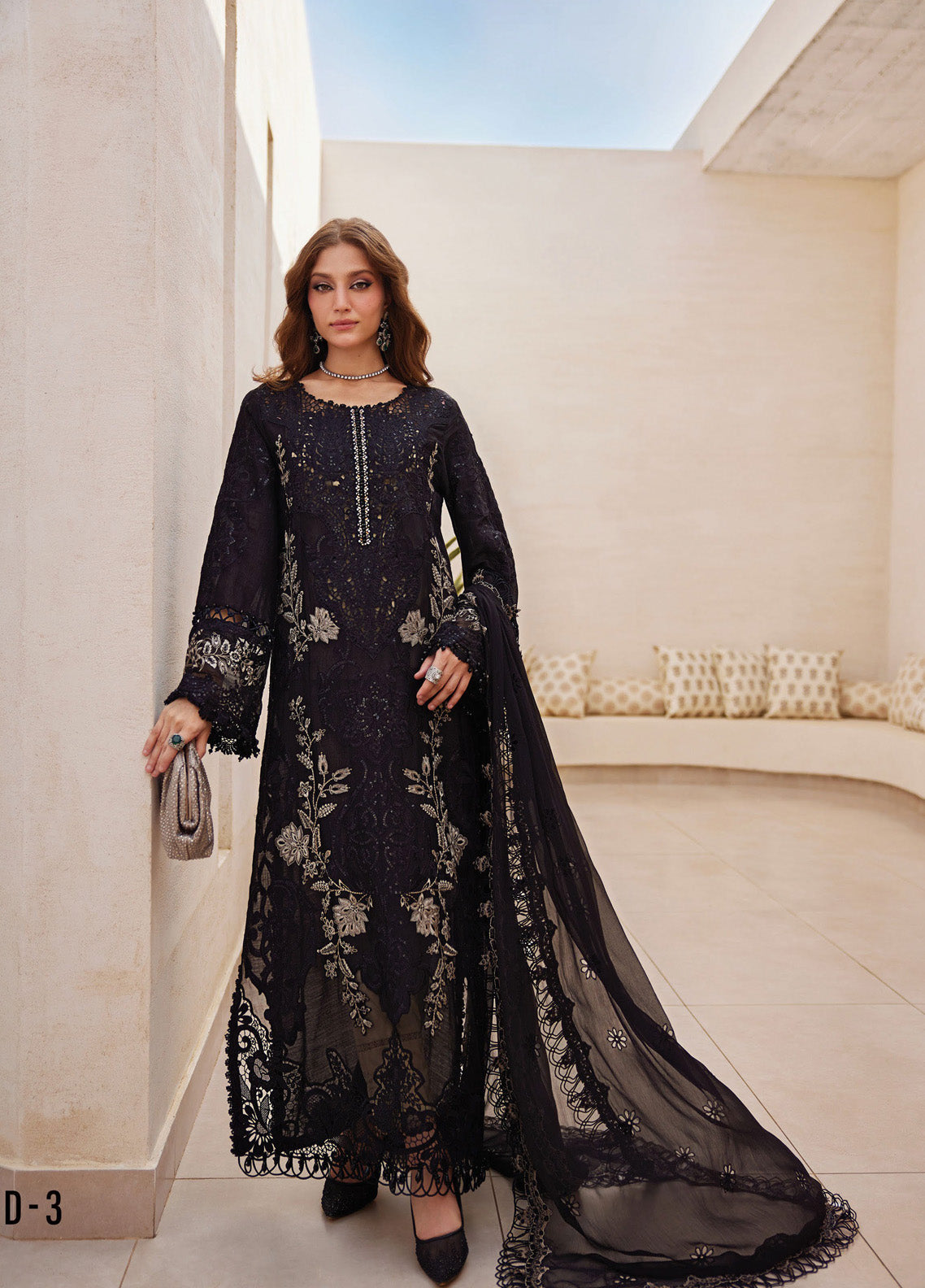 Maria B Embroidered Lawn 3 Piece Unstitched Suit MB25LL D-03
