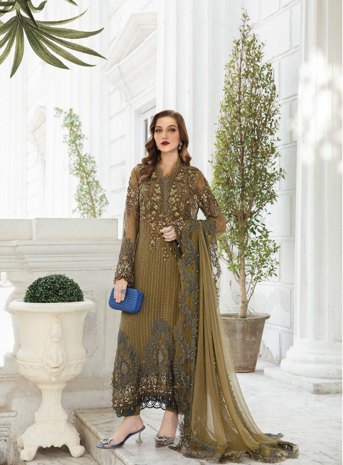 Maria B Luxury Formal Embroidered Chiffon 3 Piece Unstitched Suit MB24C D-08