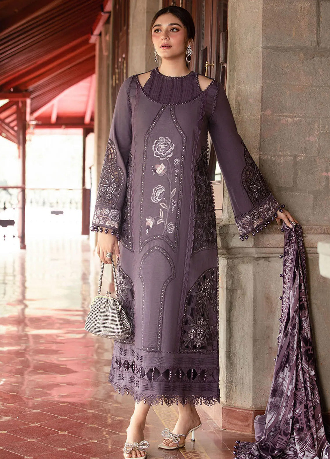 Maria B Winter Luxe Embroidered Linen 3 Piece Unstitched Suit MB24WL DL-1202