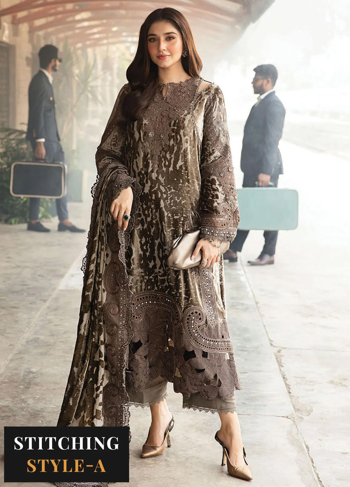 Maria B Winter Luxe Embroidered Palachi 3 Piece Unstitched Suit MB24WL DL-1201