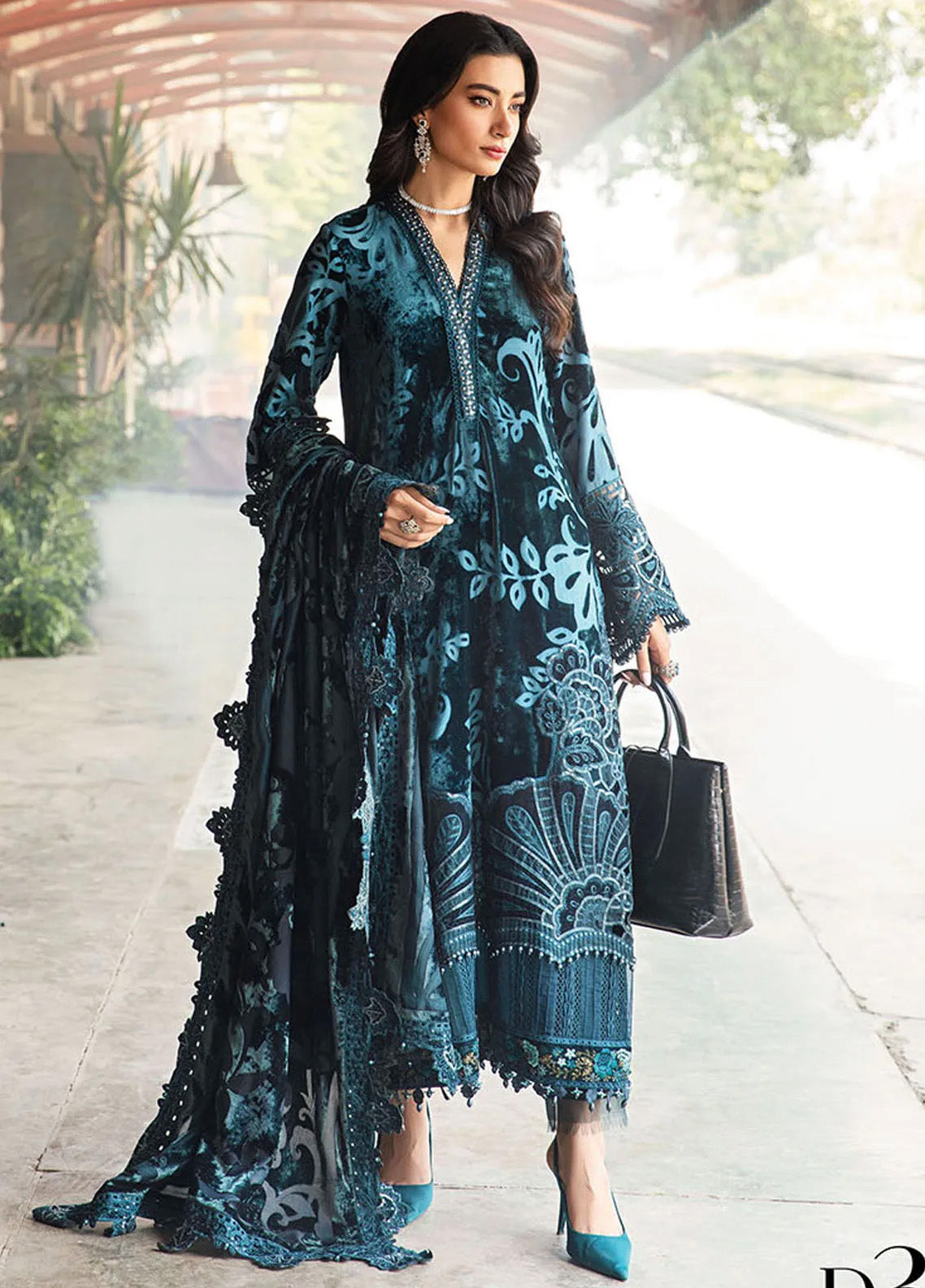 Maria B Winter Luxe Embroidered Palachi 3 Piece Unstitched Suit MB24WL DL-1203