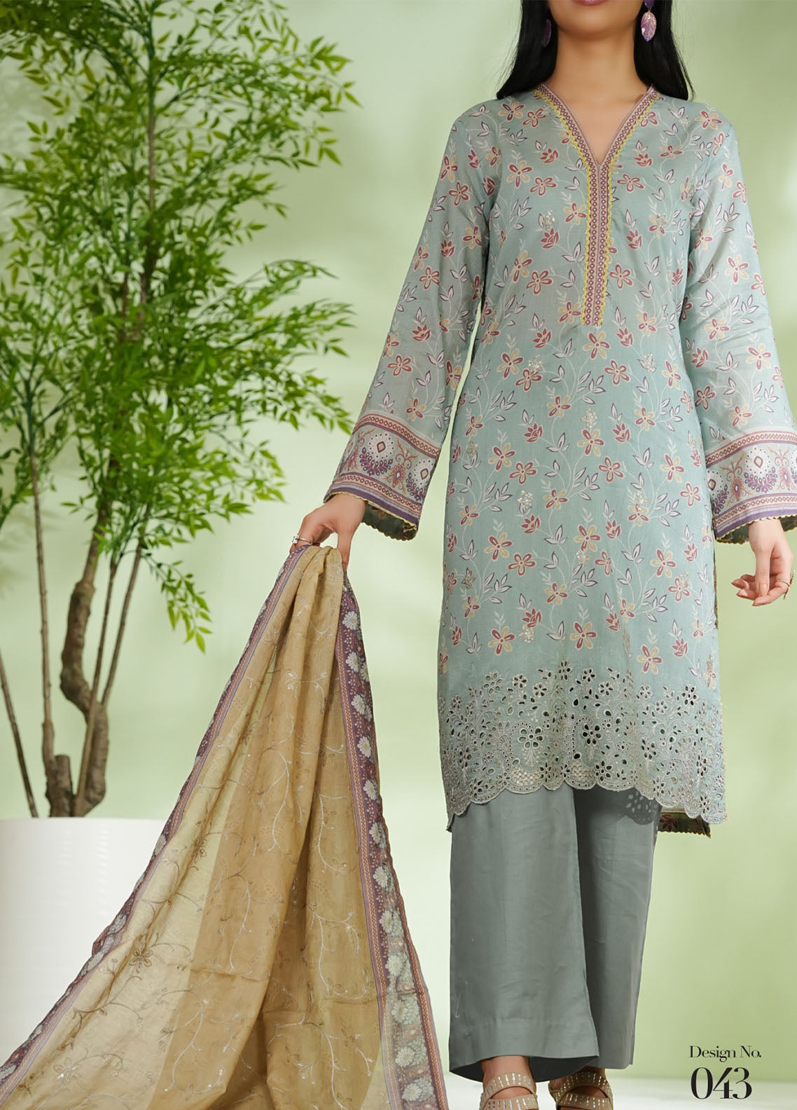 Mariyah By VS Textile Chikankari Embroidered Khaddar 3 Piece Unstitched Suit VS25MCED D-046