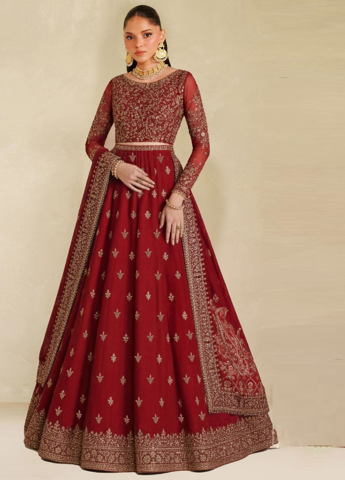 Meesa By Zarif Luxur Formals Embroidered Chiffon 3 Piece Unstitched Suit ZF25MLF D-07 SUMRAH