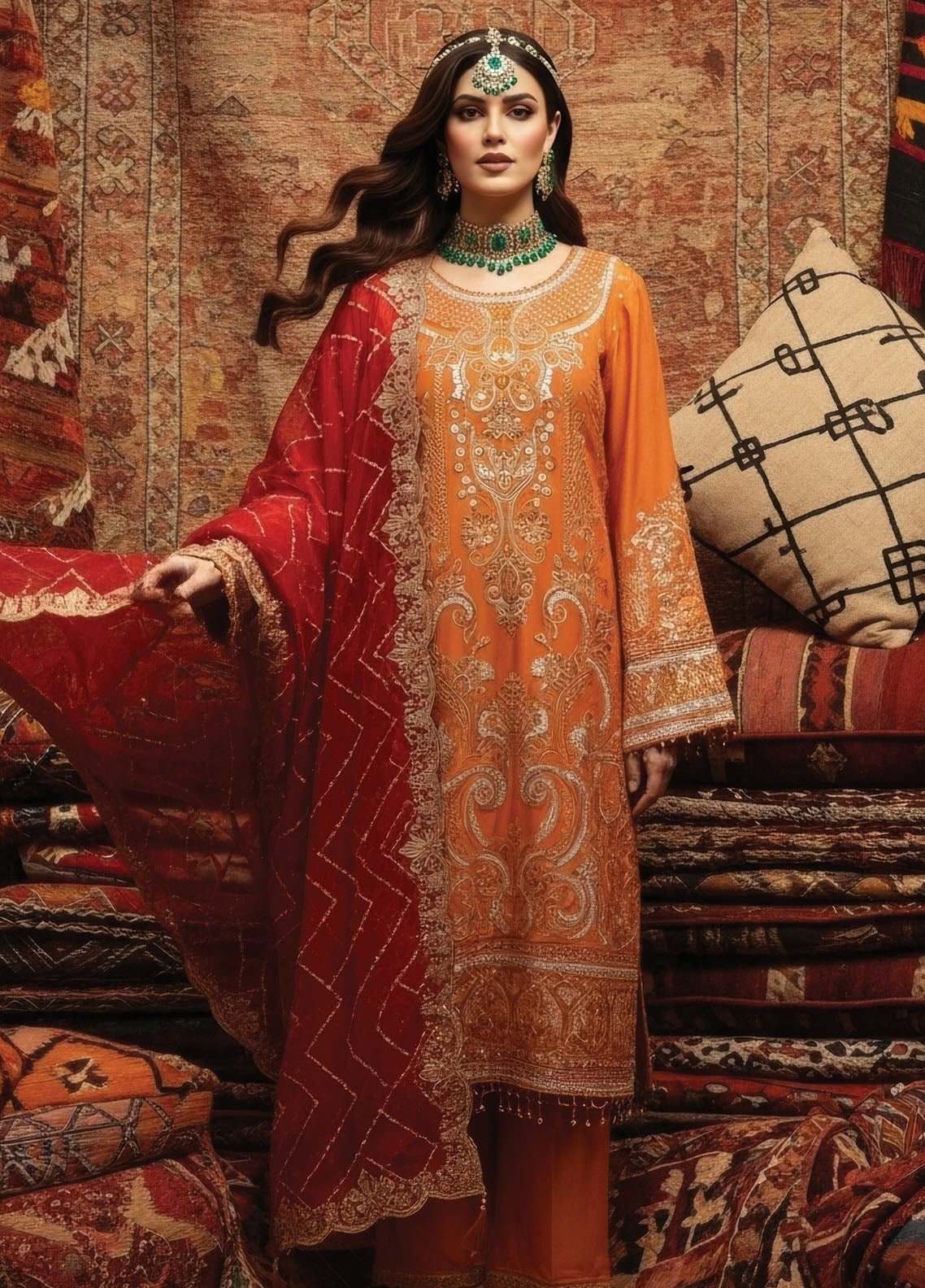 Mehr-E-Mah By Imrozia Premium Embroidered Chiffon 3 Piece Unstitched Suit IM25MMFI D-I-244 ESMARA