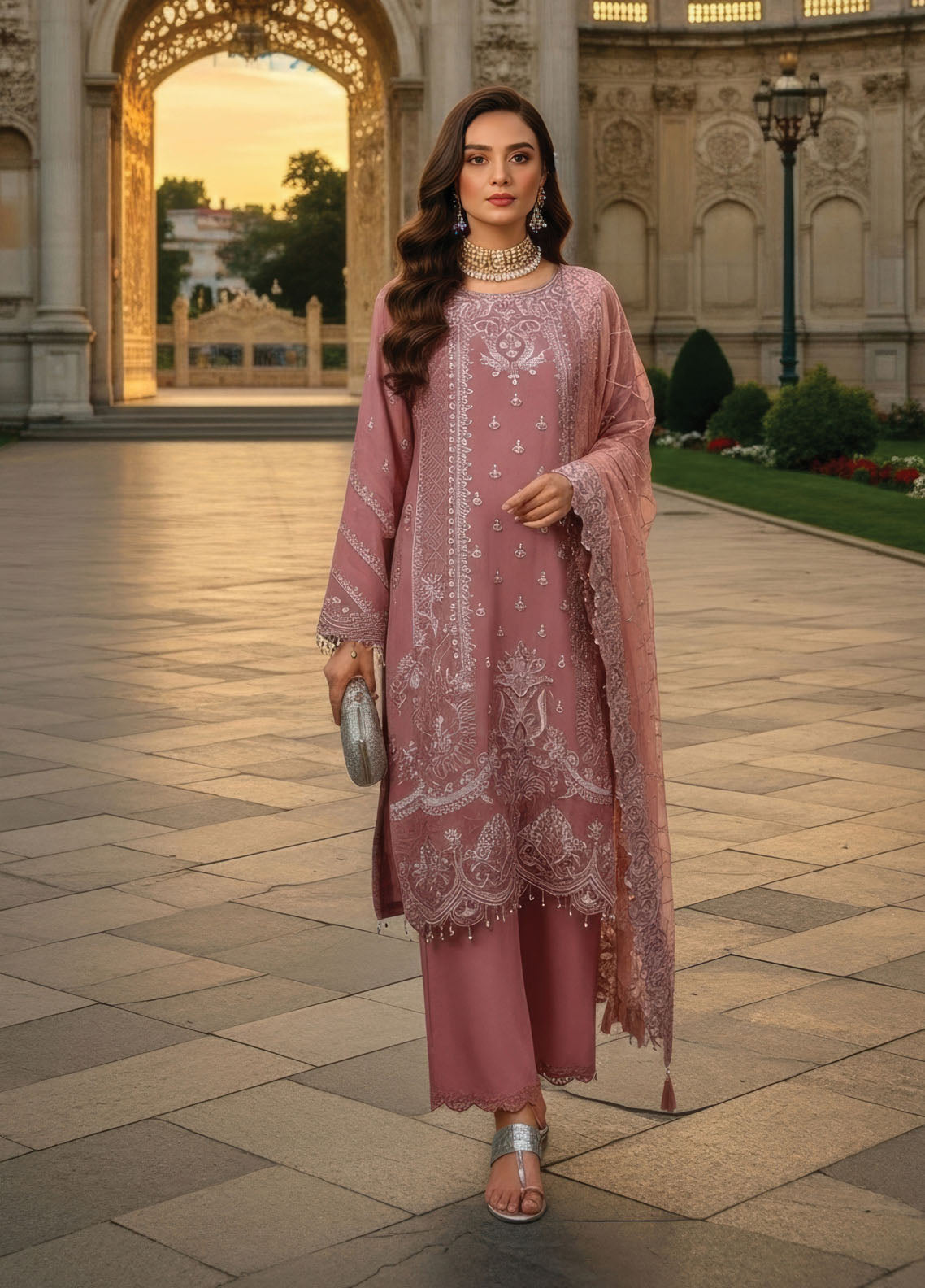 Mehr-E-Mah By Imrozia Premium Embroidered Chiffon 3 Piece Unstitched Suit IM25MMFI D-I-247 AYSEL