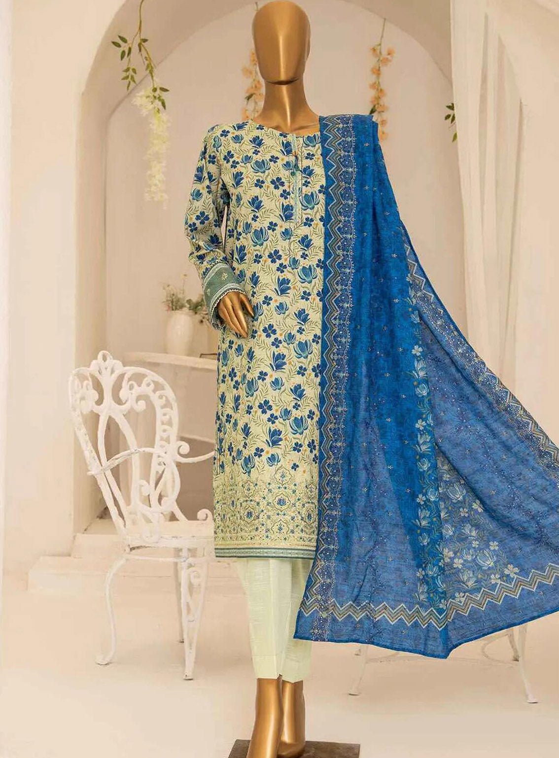 Meraki By HZ Textile Embroidered Khaddar 3 Piece Unstitched Suit HZ24M D-MKE-11