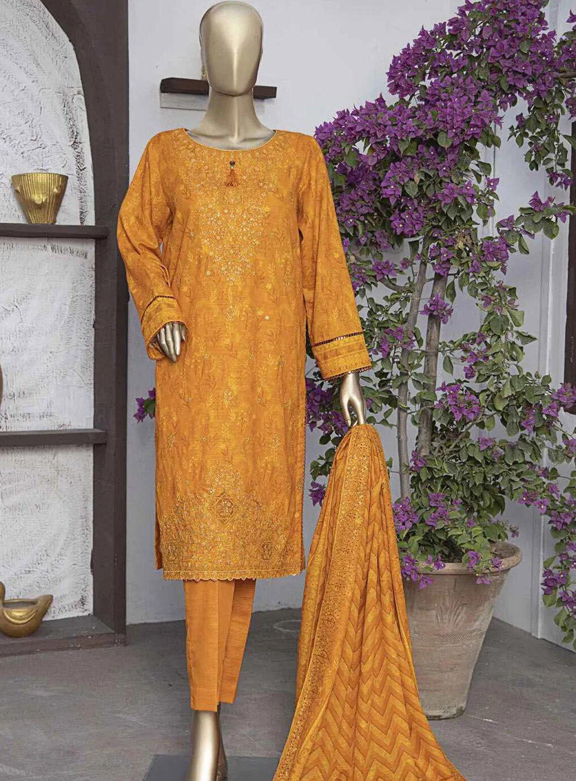 Meraki By HZ Textile Embroidered Khaddar 3 Piece Unstitched Suit HZ24M D-MKE-33