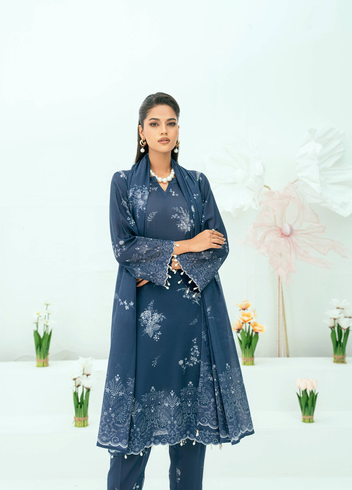 Minha By Amal Luxury Printed Lawn 3 Piece Unstitched Suit AM25MLL AM-16