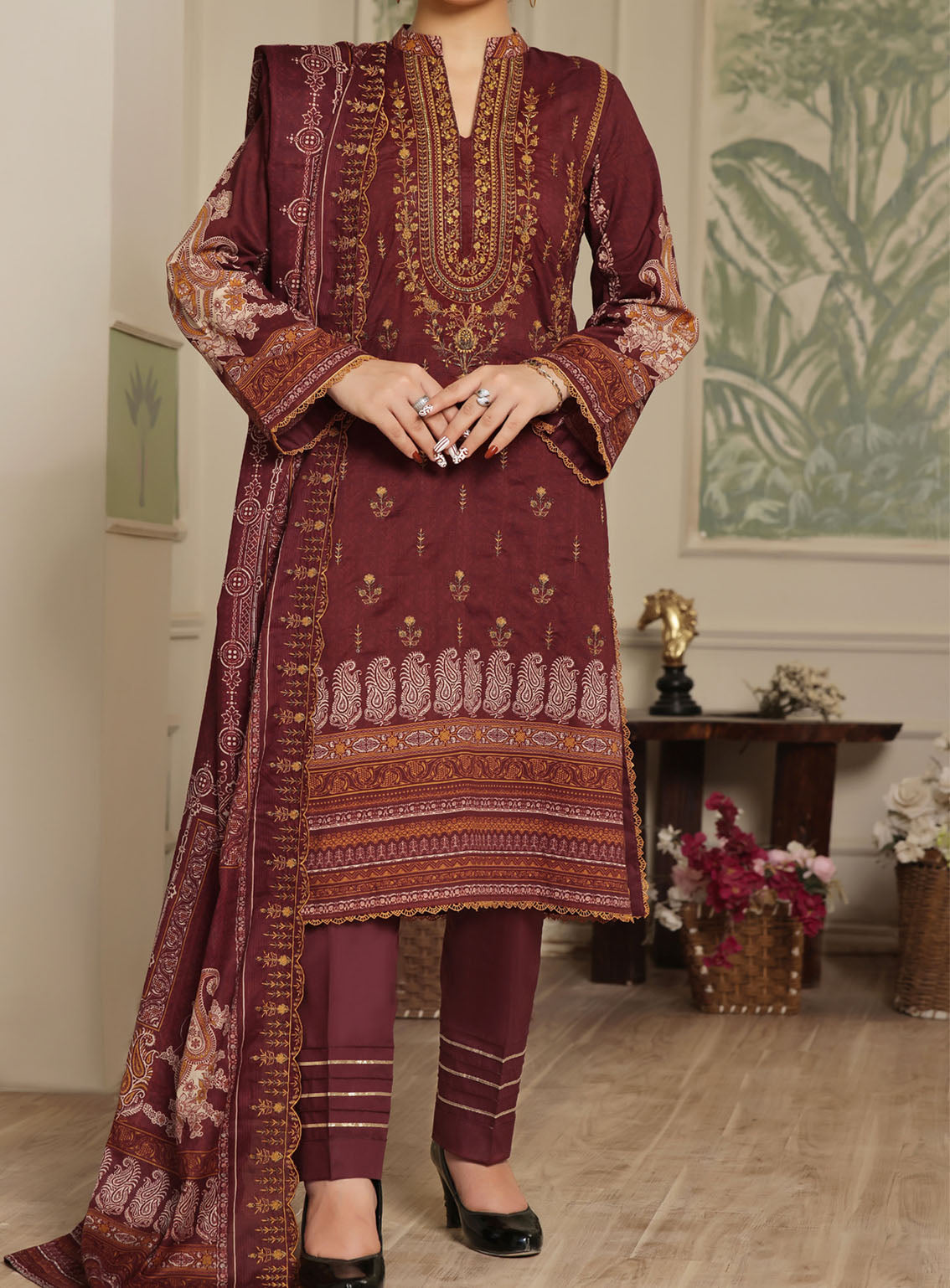 Misri By VS Textile Digital Embroidered Lawn 3 Piece Unstitched Suit VSU24M DELV2-376