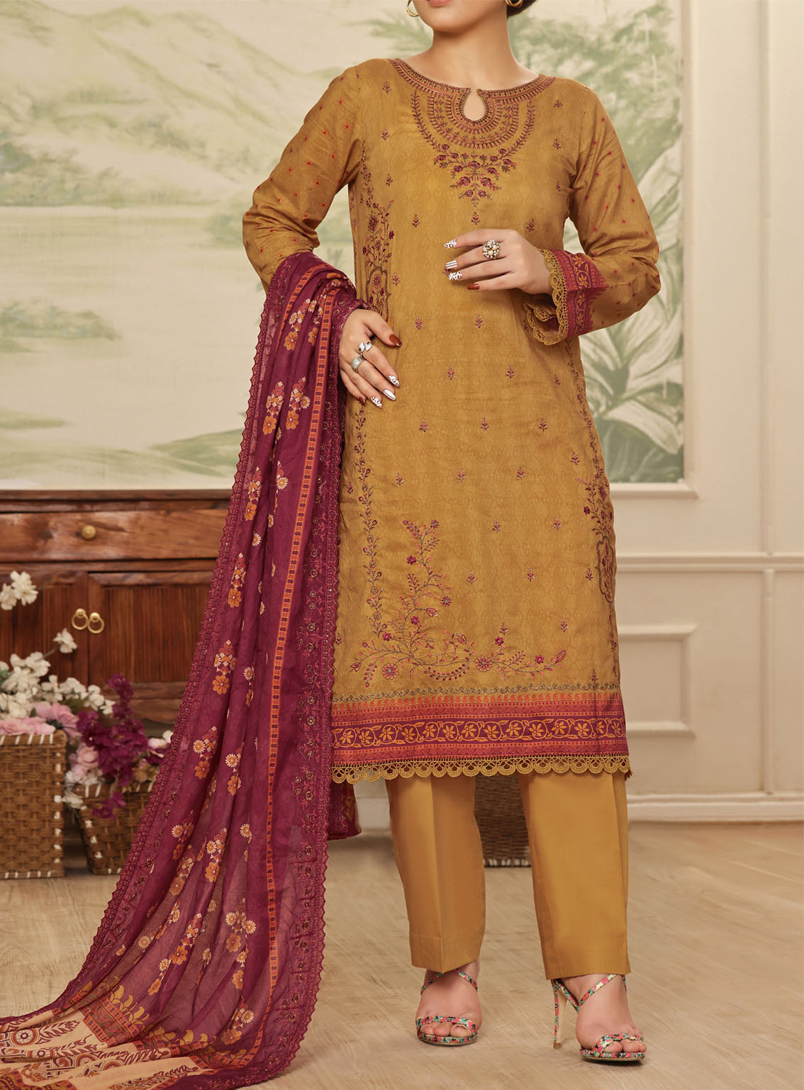 Misri By VS Textile Digital Embroidered Lawn 3 Piece Unstitched Suit VSU24M DELV2-378