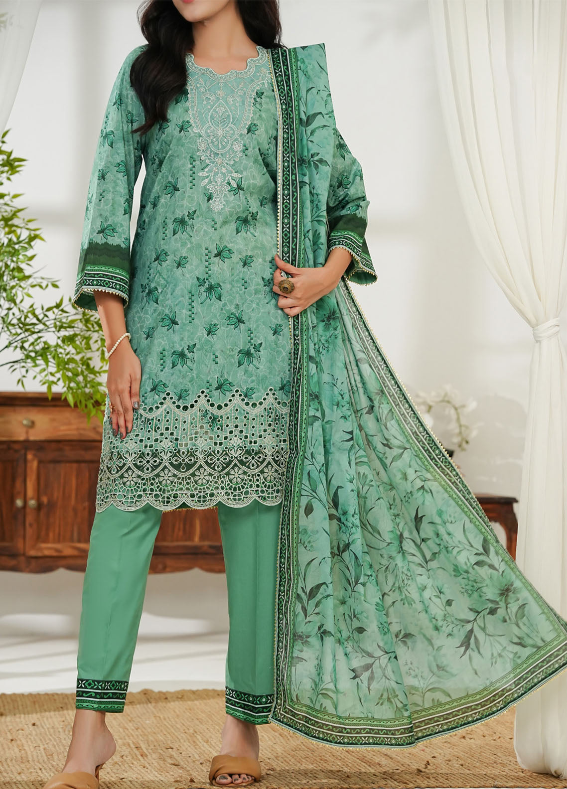 Misri By VS Textile Embroidered Lawn 3 Piece Unstitched Suit VS25EEV2 D-78