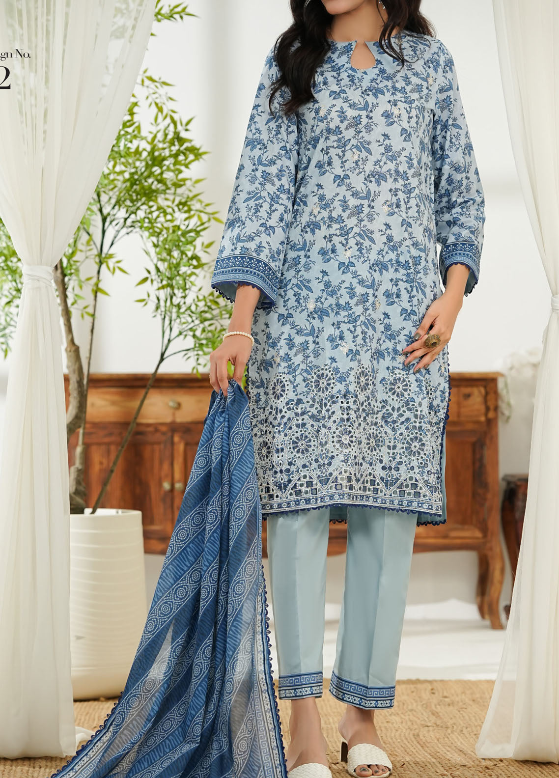Misri By VS Textile Embroidered Lawn 3 Piece Unstitched Suit VS25EEV2 D-82