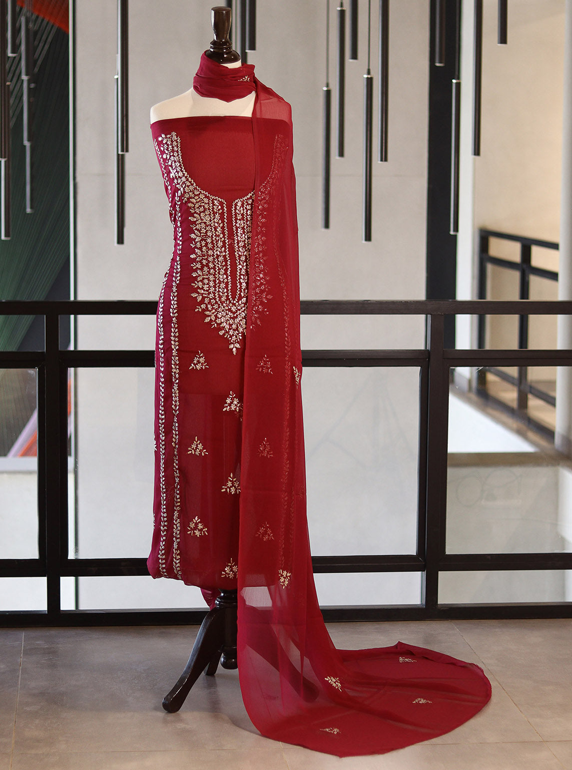 Moin Block Embroidered Chiffon Gota Work 2 Piece Unstitched Suit MBLK24ECG D-08-40