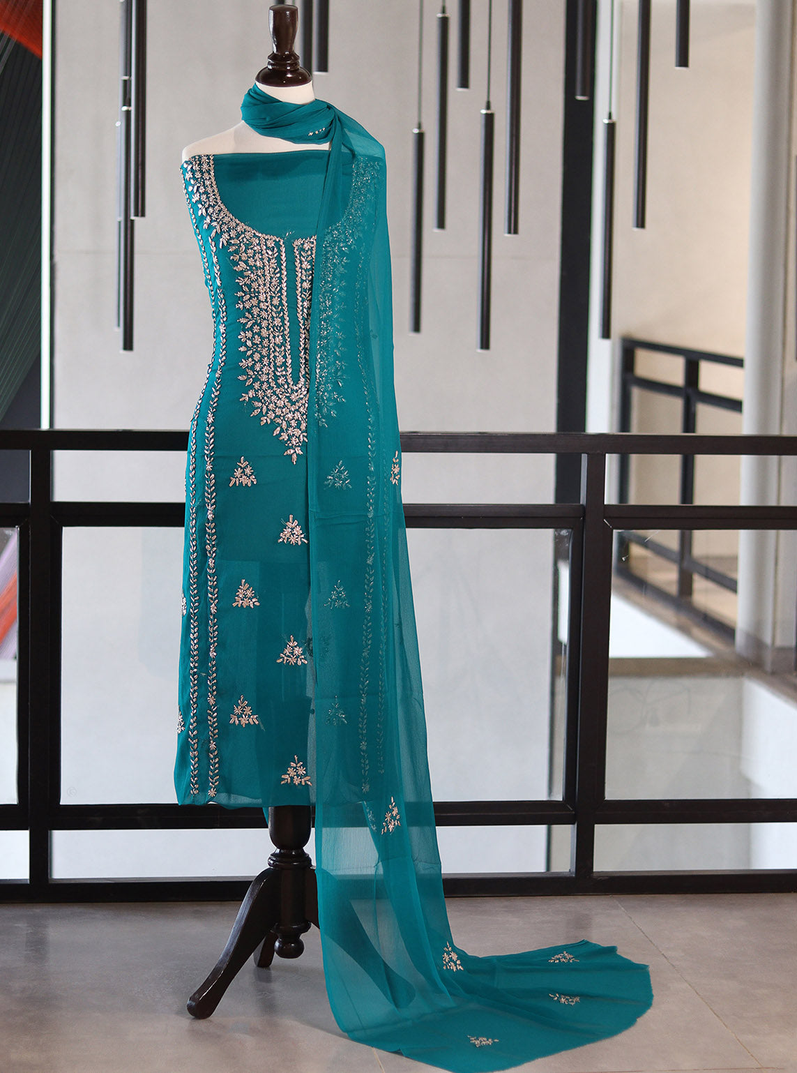 Moin Block Embroidered Chiffon Gota Work 2 Piece Unstitched Suit MBLK24ECG D-15-47
