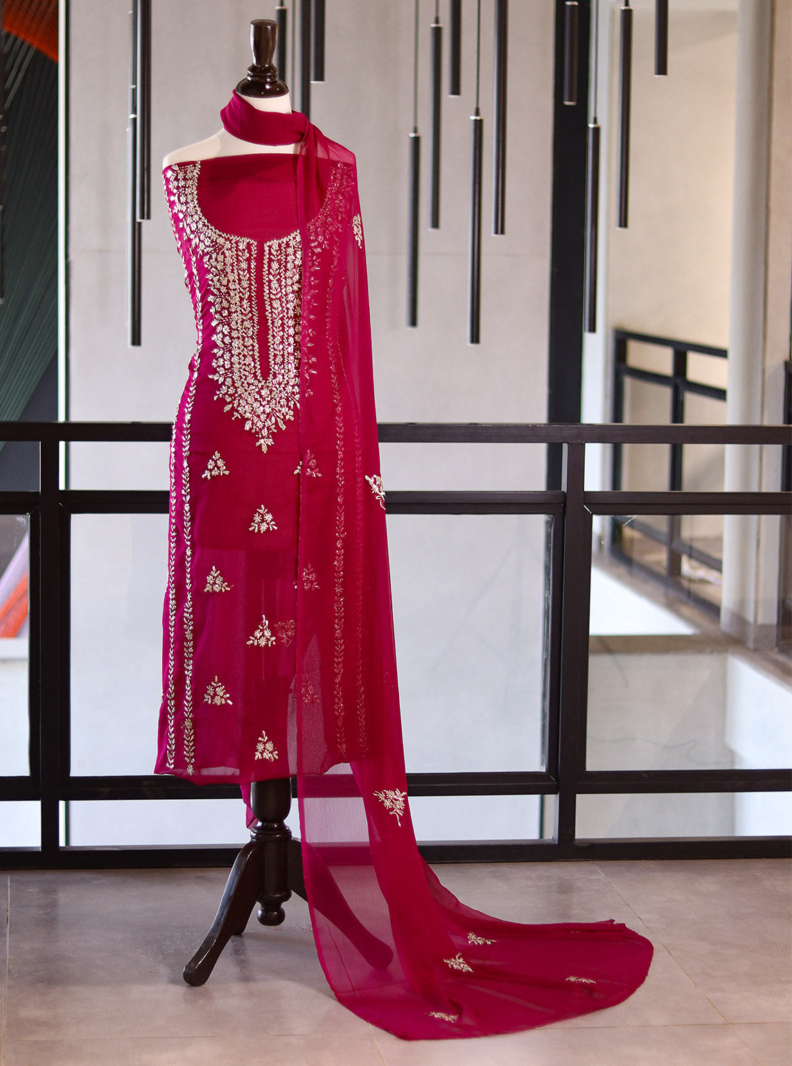 Moin Block Embroidered Chiffon Gota Work 2 Piece Unstitched Suit MBLK24ECG D-18-50