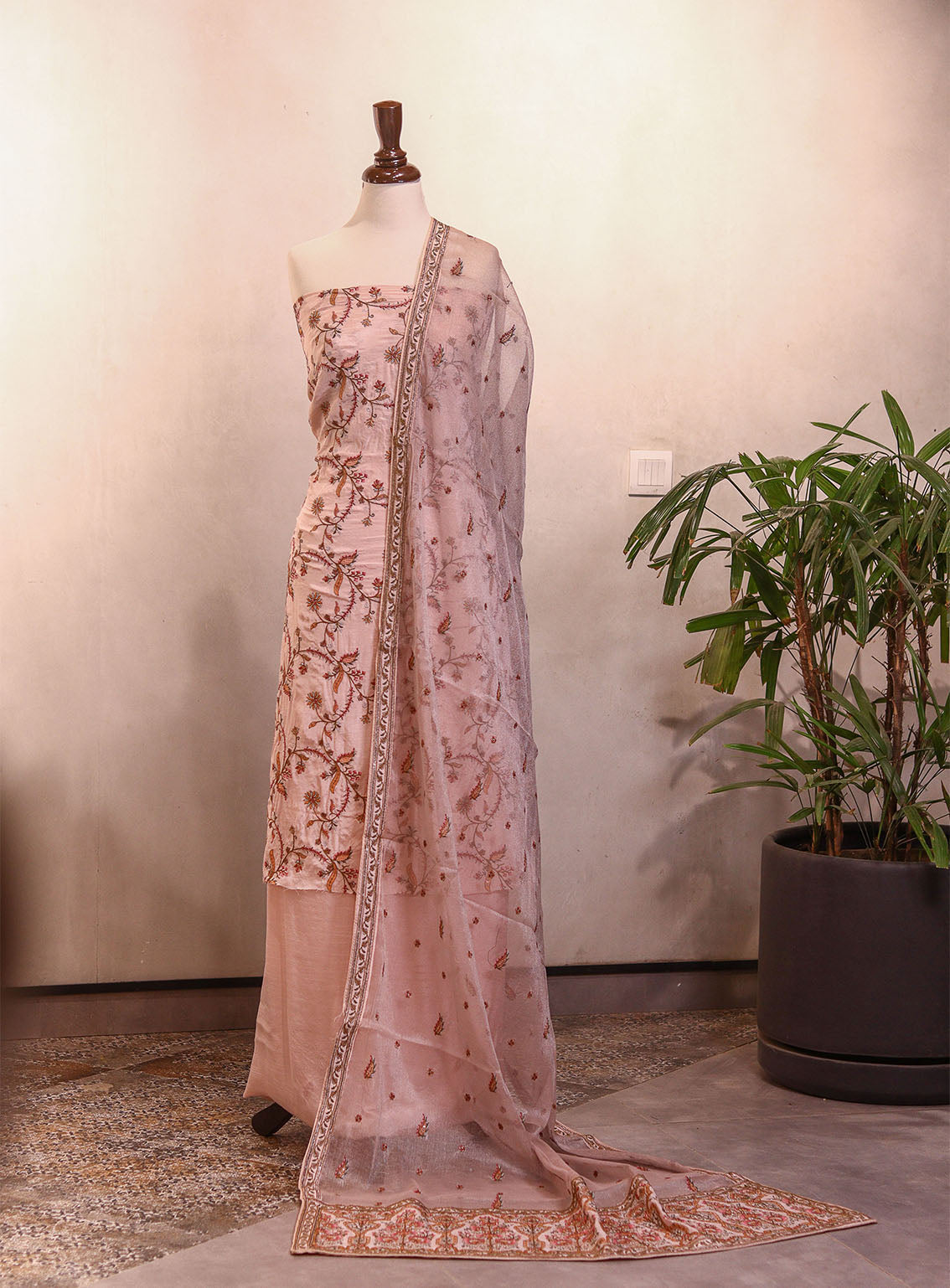 Moin Block Embroidered Raw Silk 3 Piece Unstitched Suit MBLK25ERS MD-1426