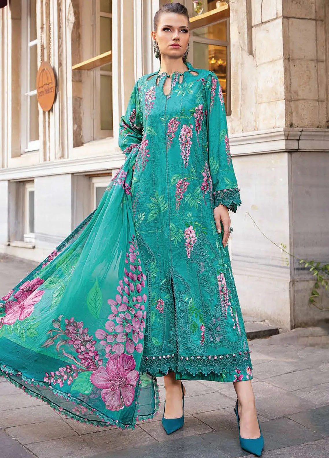 M.Prints By Maria B Embroidered Cambric 3 Piece Unstitched Suit MB24MPFE MPT-2301-A