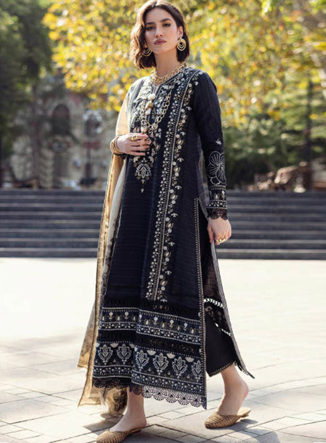 Mushq Broadway Embroidered Karandi 3 Piece Unstitched Suit MQ24BW TWISTED AFFECTION