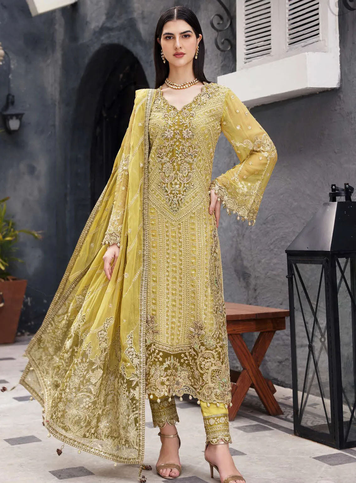 Nawabzadi By Emaan Adeel Embroidered Chiffon 3 Piece Unstitched Suit EA24N ARROHI