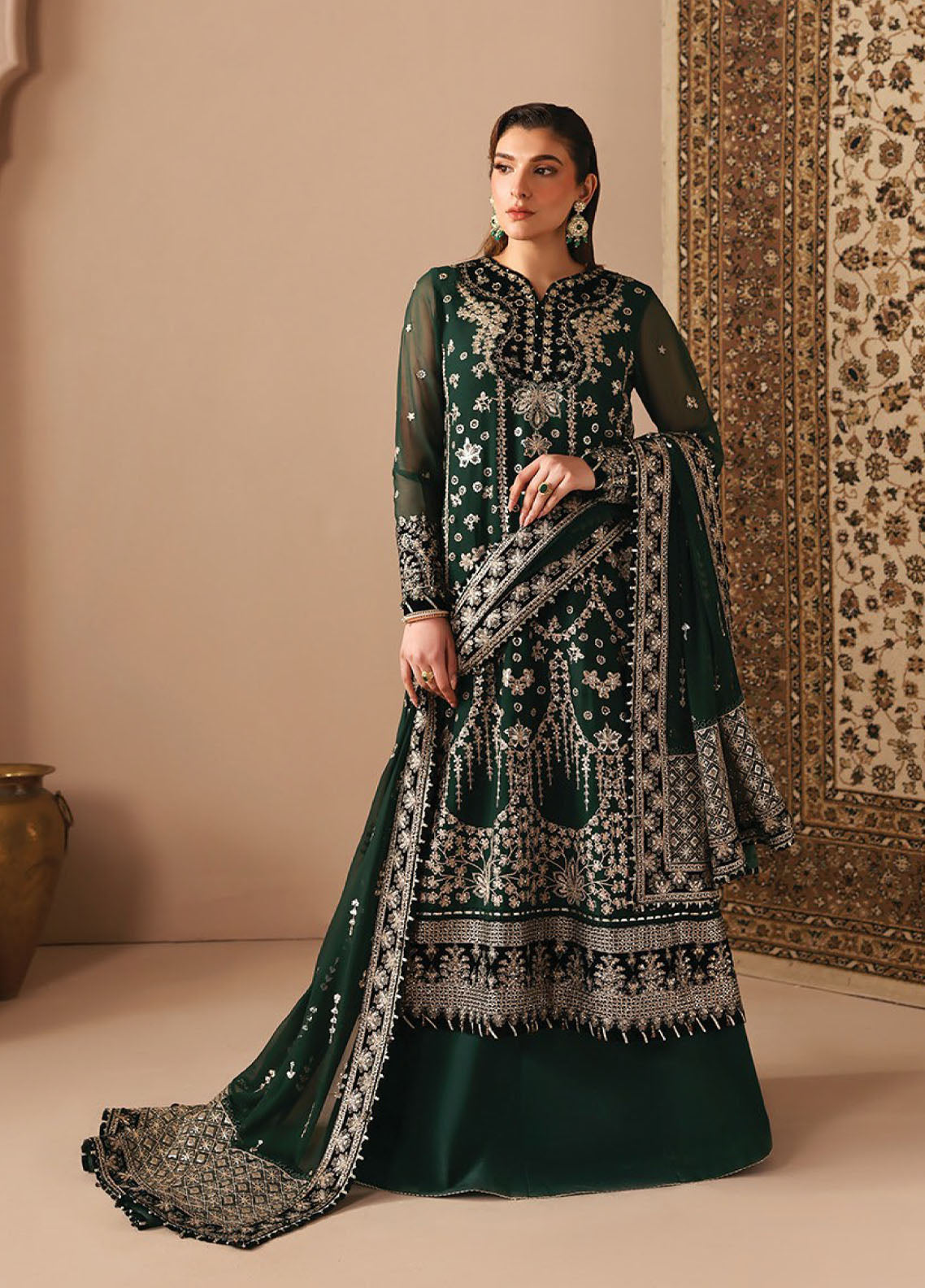 Neorah By Xenia Luxury Embroidered Chiffon 3 Piece Unstitched Suit XE26NL D-05 QAIFA