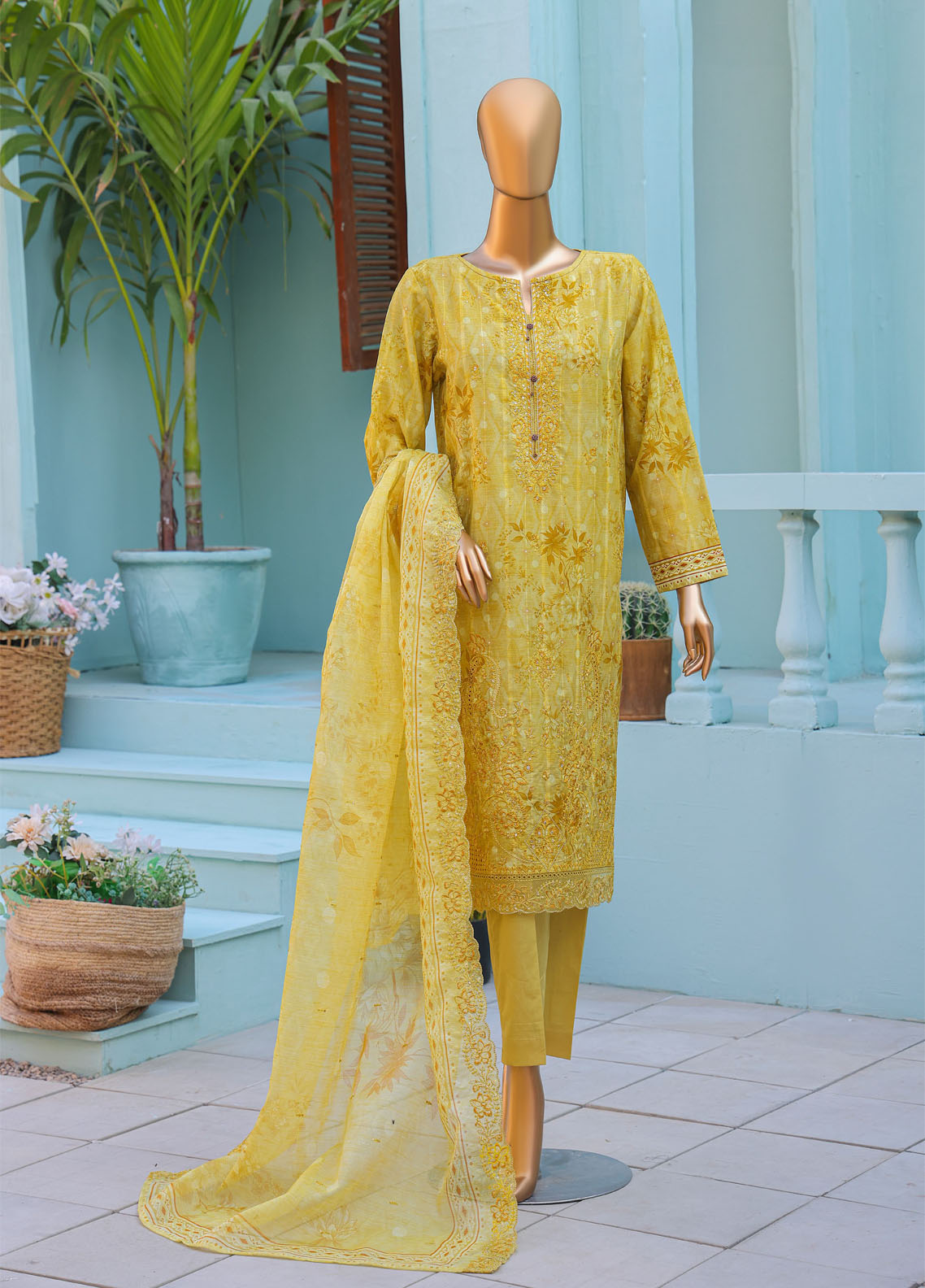 Ninokara By HZ Textiles Embroidered Jacquard 3 Piece Unstitched Suit HZ26NJ D-NJE-7005