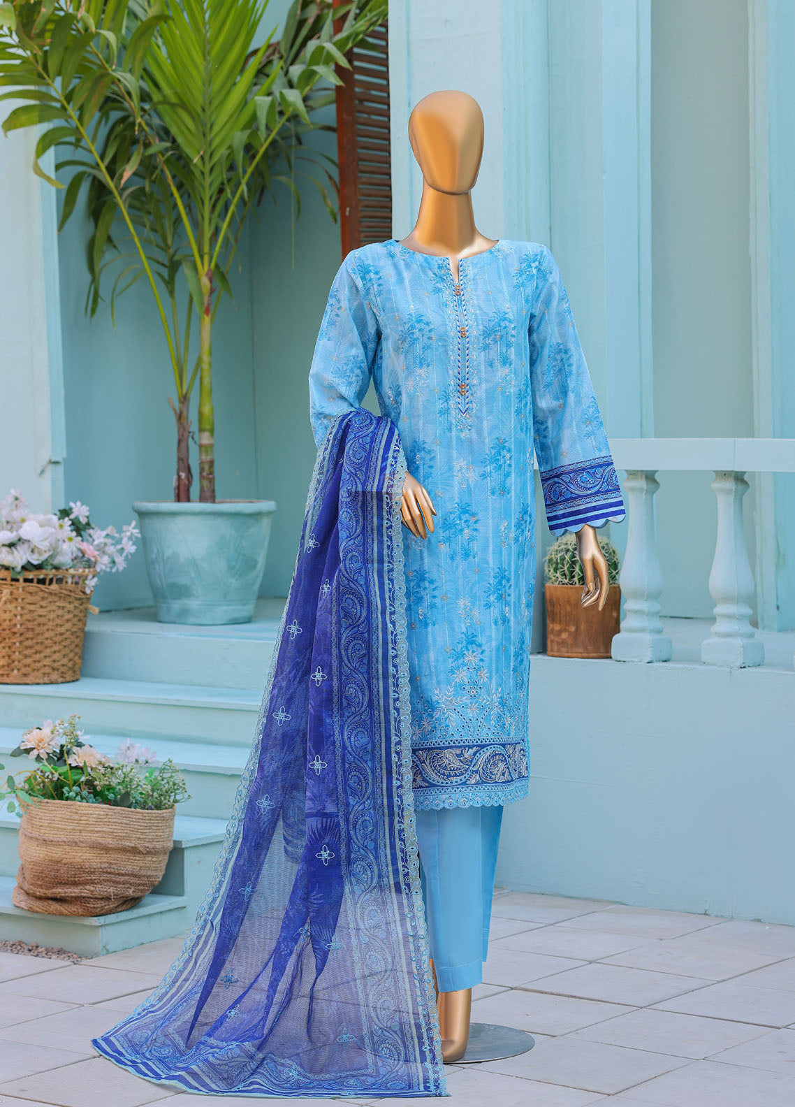 Ninokara By HZ Textiles Embroidered Jacquard 3 Piece Unstitched Suit HZ26NJ D-NJE-7008