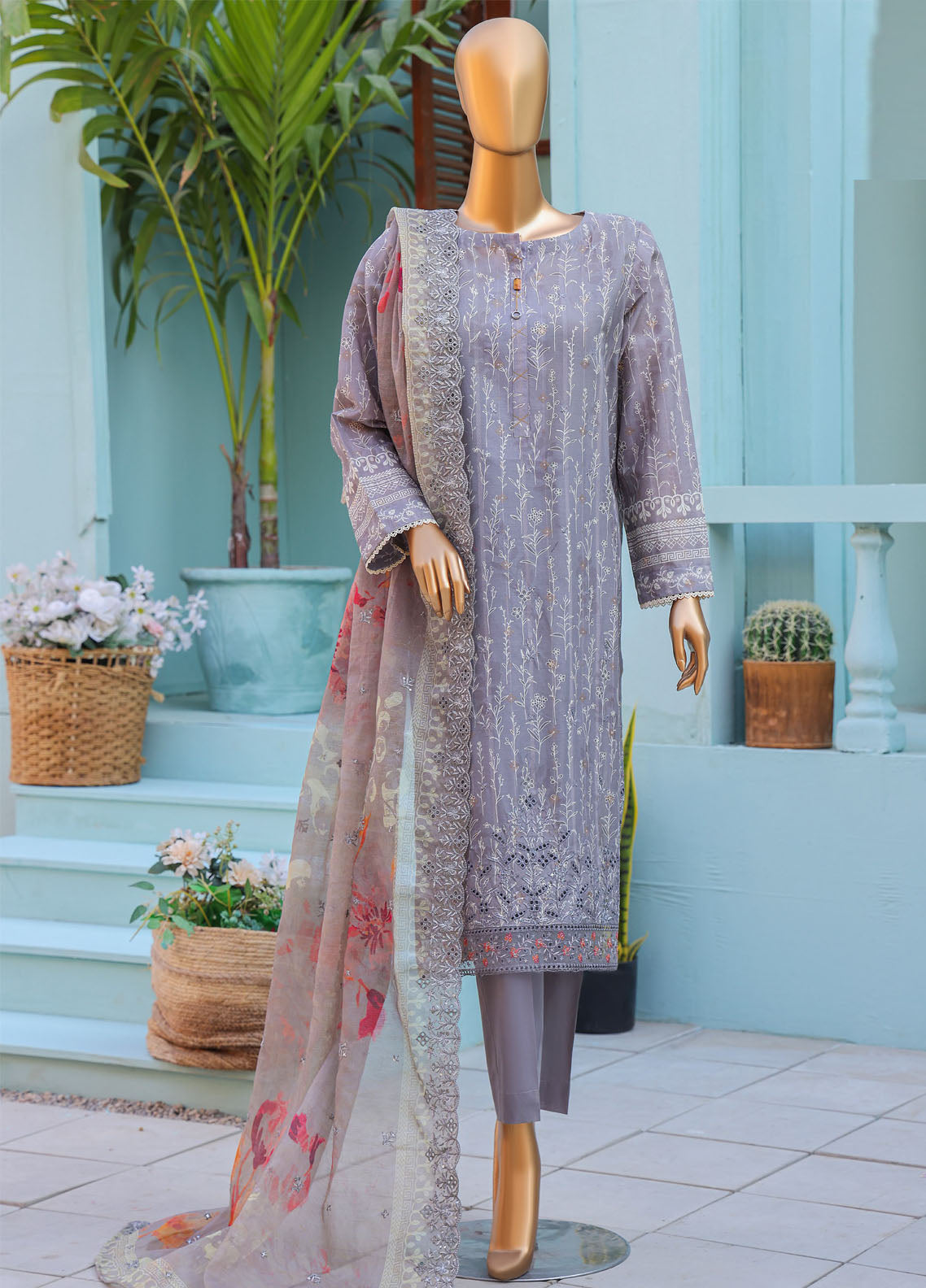 Ninokara By HZ Textiles Embroidered Jacquard 3 Piece Unstitched Suit HZ26NJ D-NJE-7009