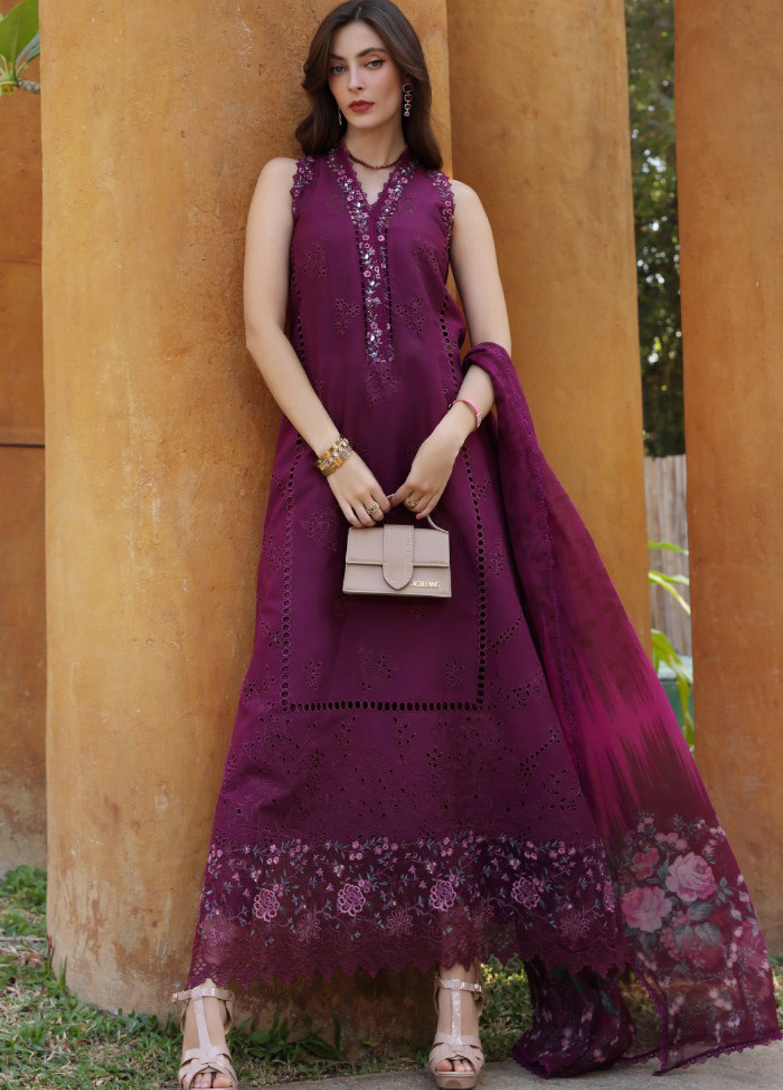 Noor By Saadia Asad Embroidered Lawn 3 Piece Unstitched Suit SA25ELHL D-2A