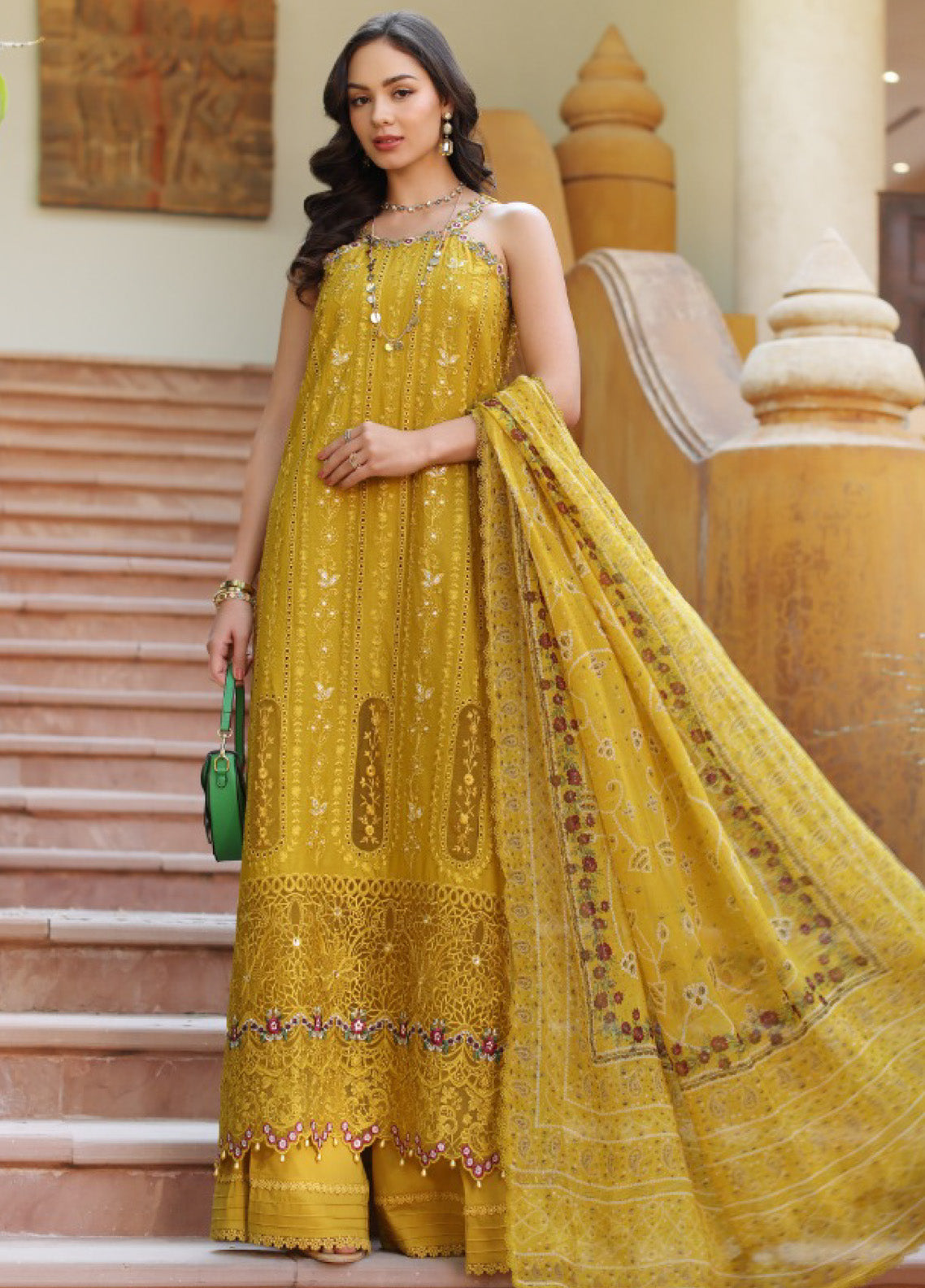 Noor By Saadia Asad Embroidered Lawn 3 Piece Unstitched Suit SA25ELHL D-5A