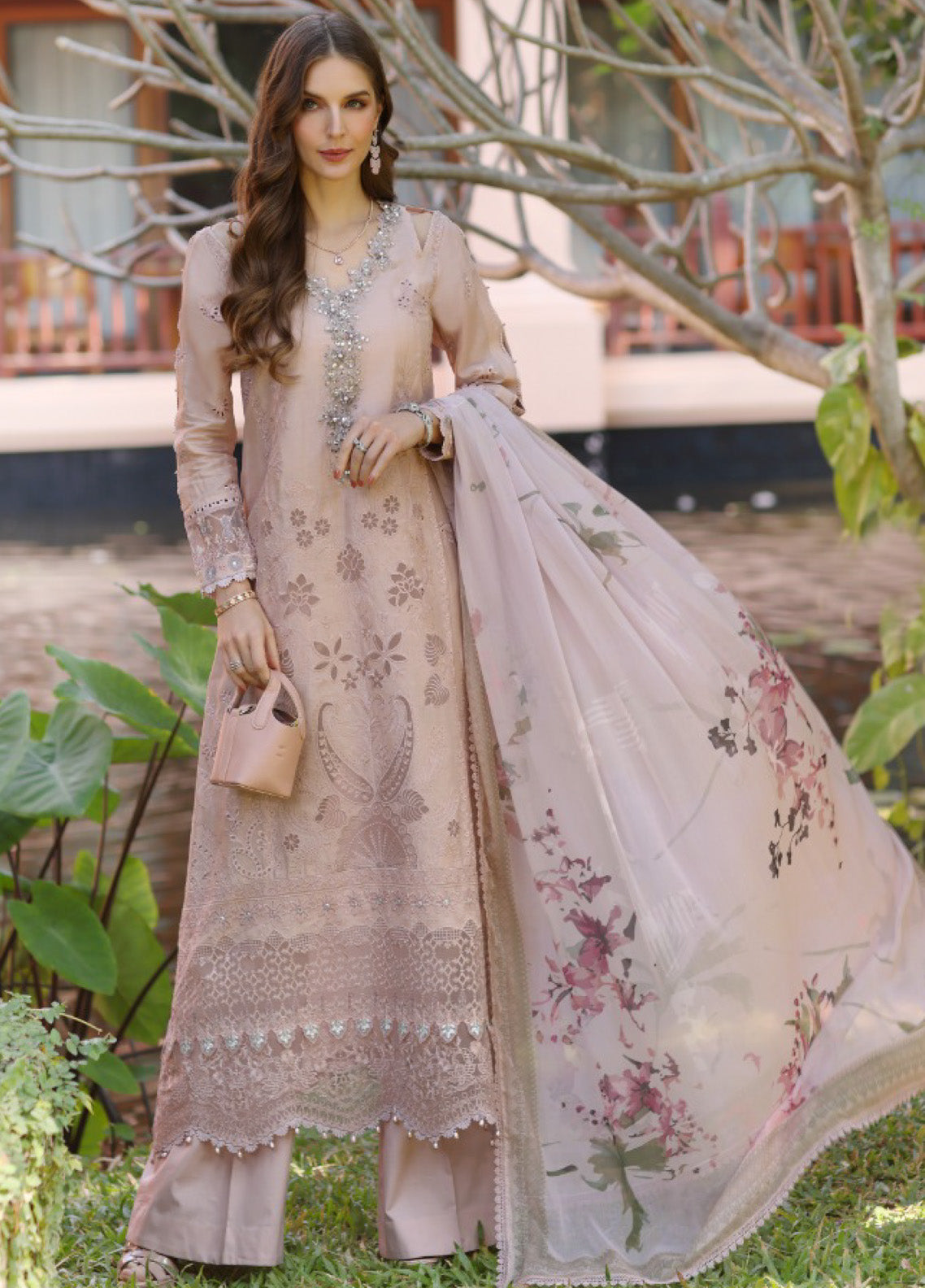 Noor By Saadia Asad Embroidered Lawn 3 Piece Unstitched Suit SA25ELHL D-6B