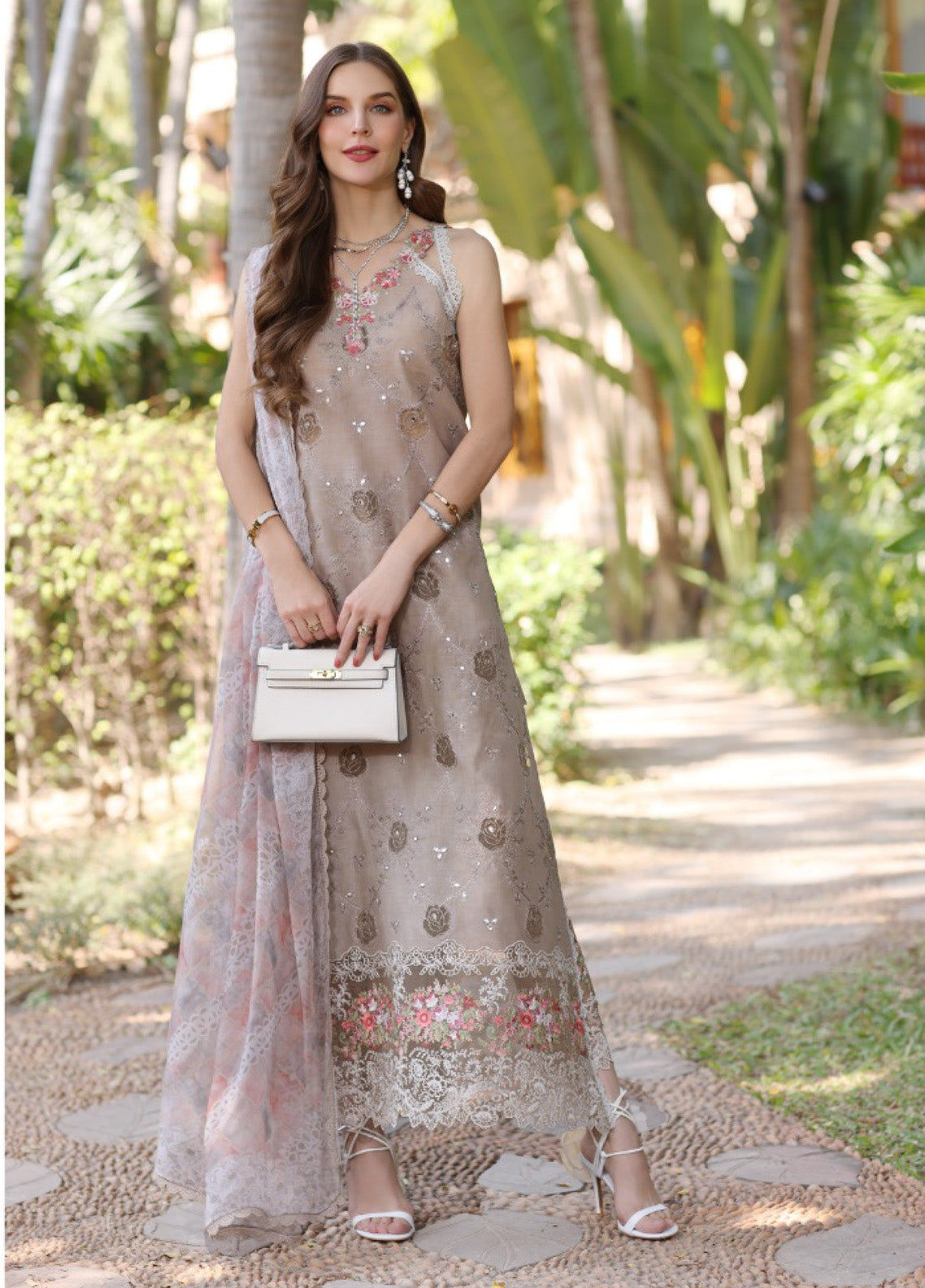 Noor By Saadia Asad Embroidered Lawn 3 Piece Unstitched Suit SA25ELHL D-8B