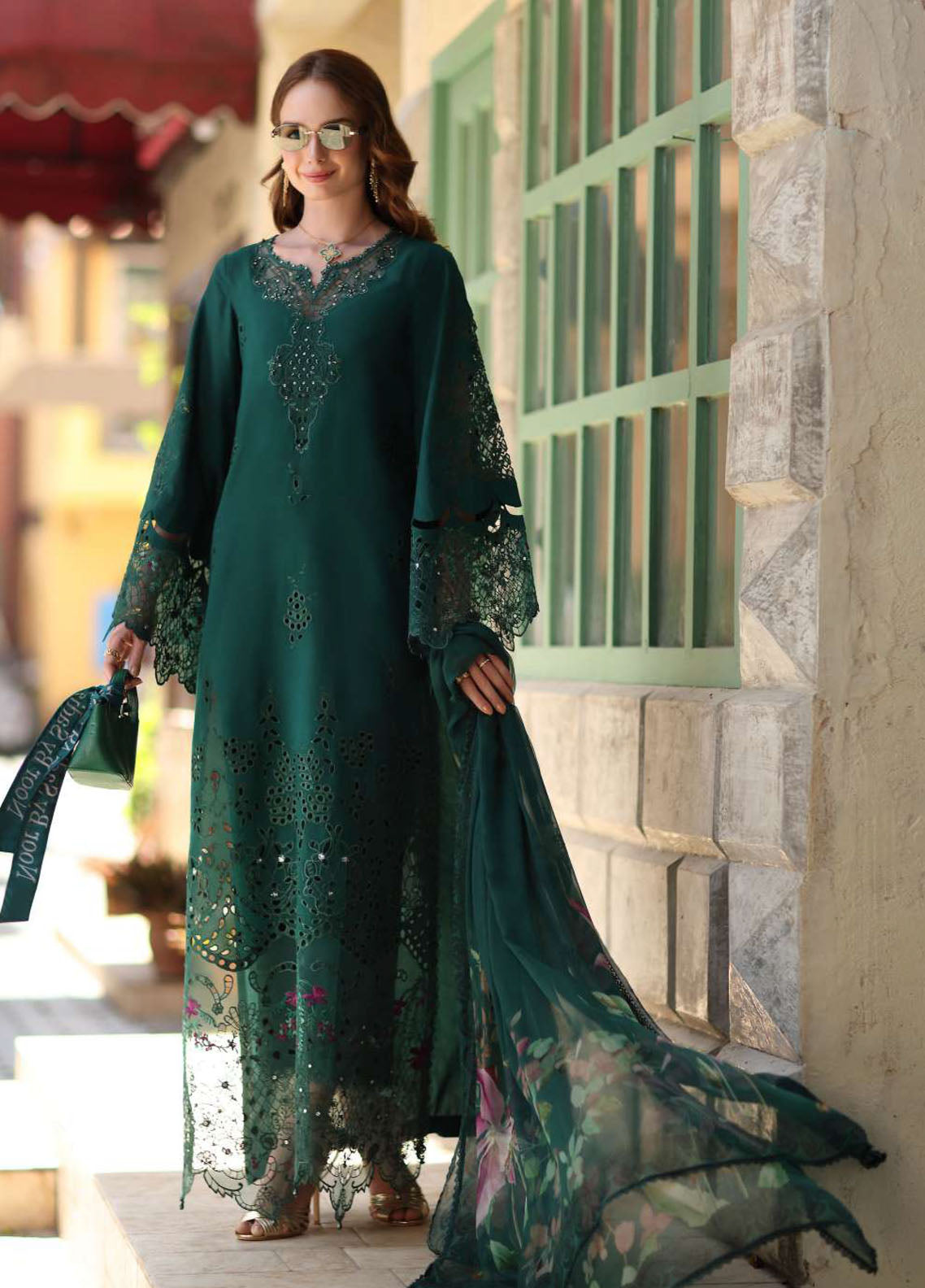 Noor By Saadia Asad Luxury Chikankari Lawn 3 Piece Unstitched Suit NSA26NLC D-6B
