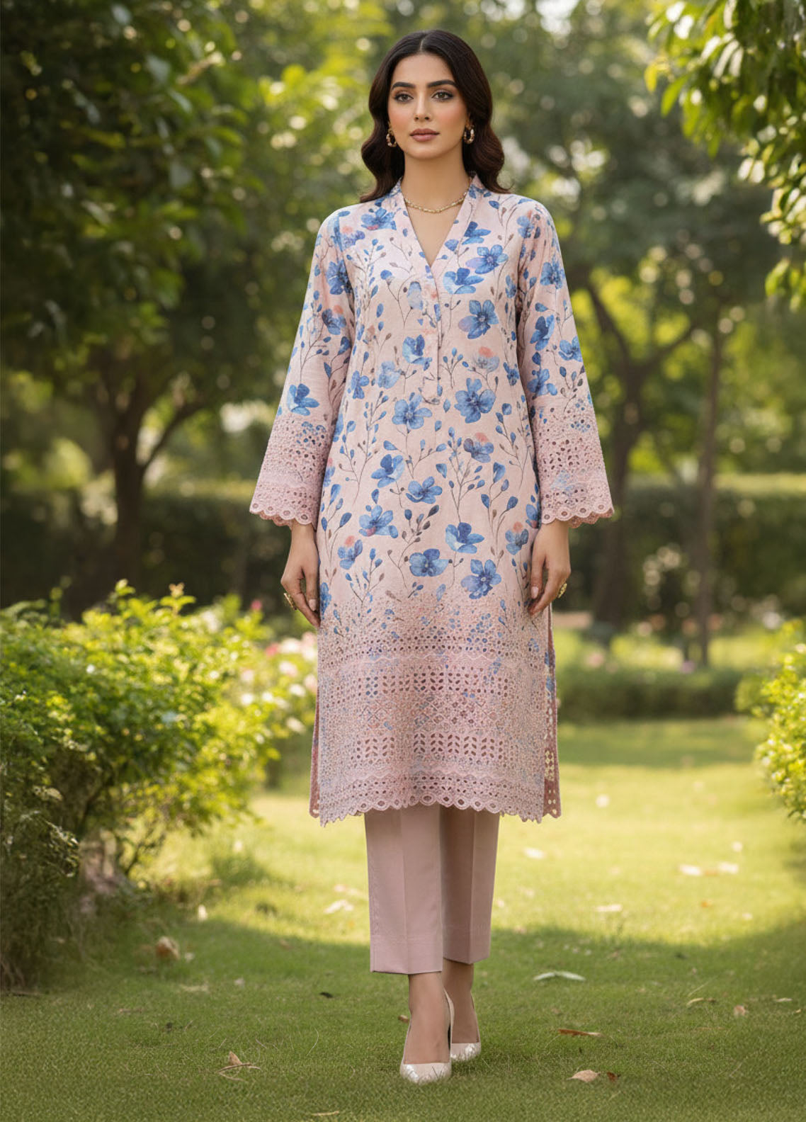 Oppulent By Schick Chikankari Lawn 2 Piece Unstitched Shirt & Trouser SDH26OC D-08