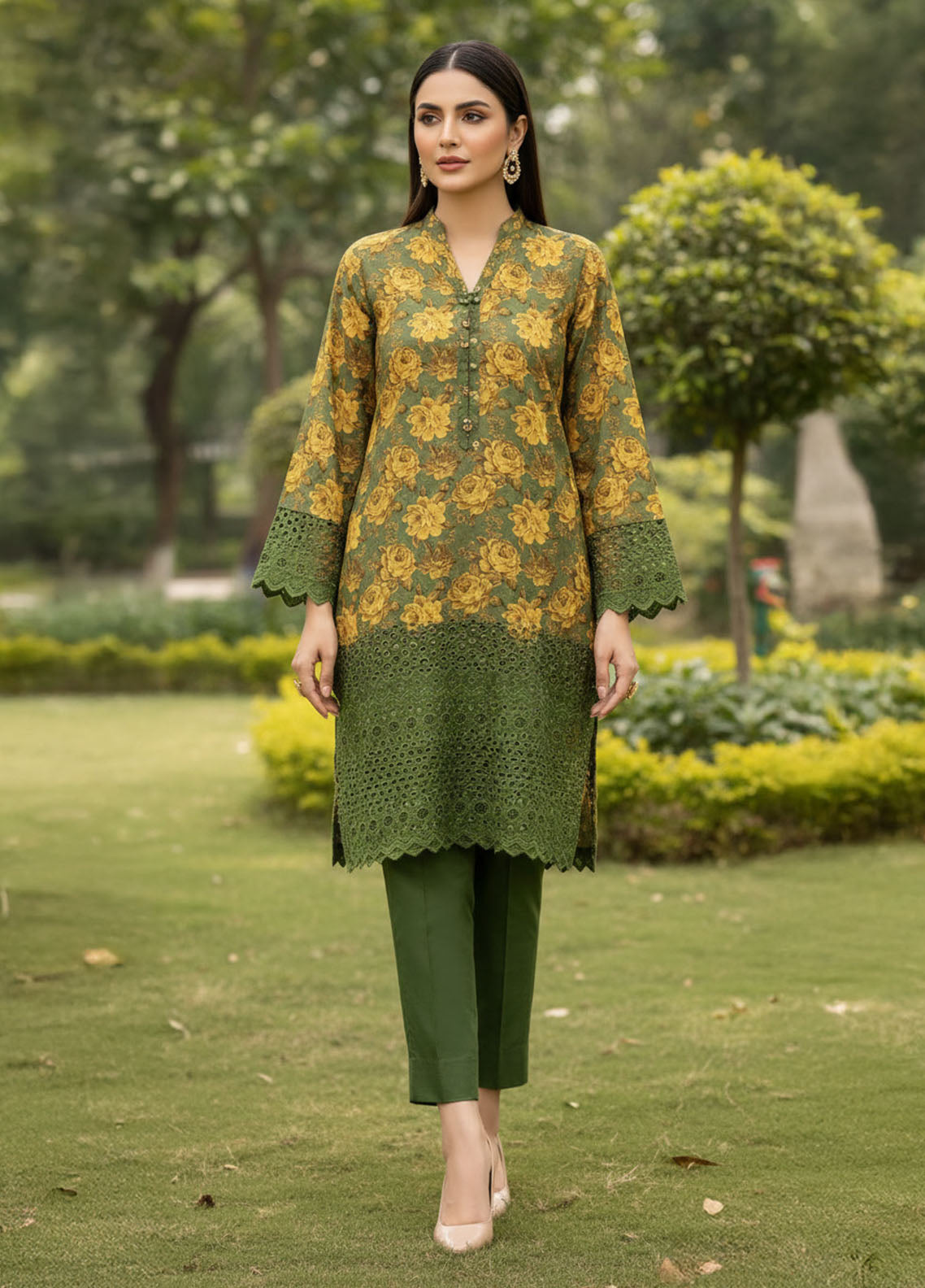 Oppulent By Schick Chikankari Lawn 2 Piece Unstitched Shirt & Trouser SDH26OC D-11