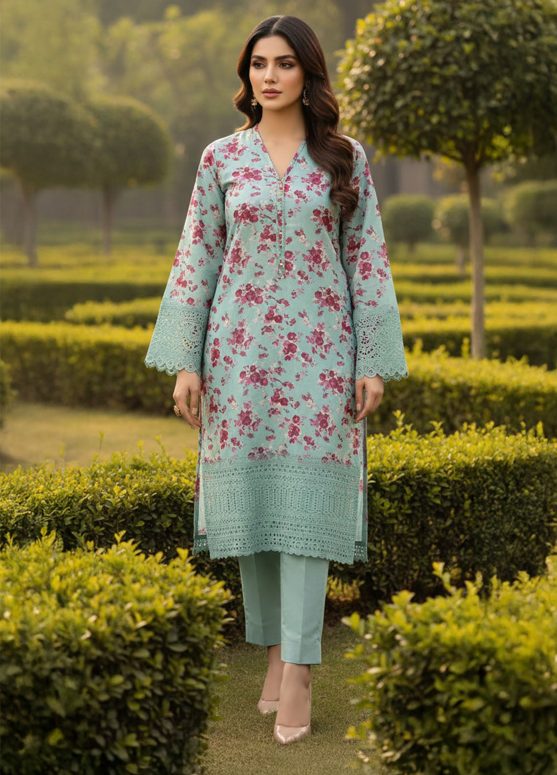 Oppulent By Schick Chikankari Lawn 2 Piece Unstitched Shirt & Trouser SDH26OC D-17