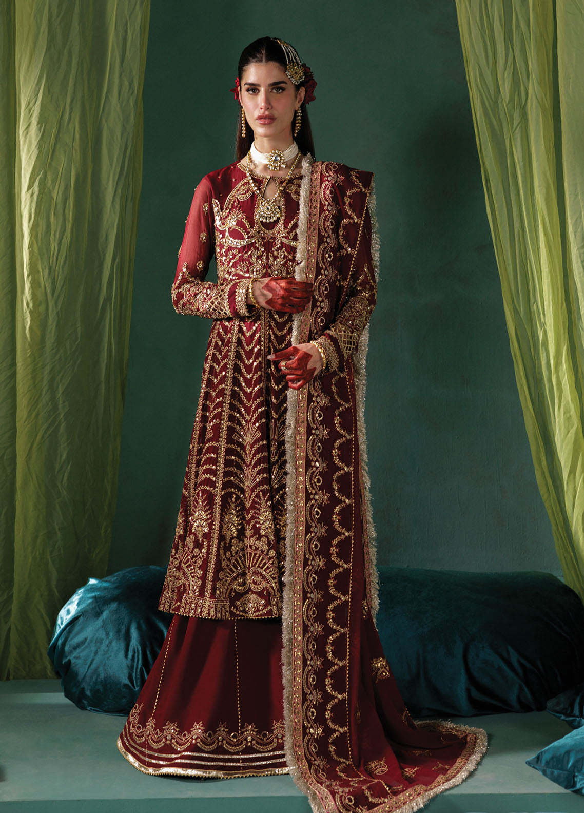 Panache By Saad Shaikh X Meera Embroidered Chiffon 3 Piece Unstitched Suit SSK25PLC D-02