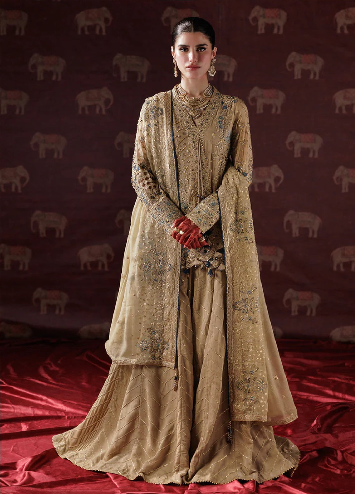 Panache By Saad Shaikh X Meera Embroidered Chiffon 3 Piece Unstitched Suit SSK25PLC D-05