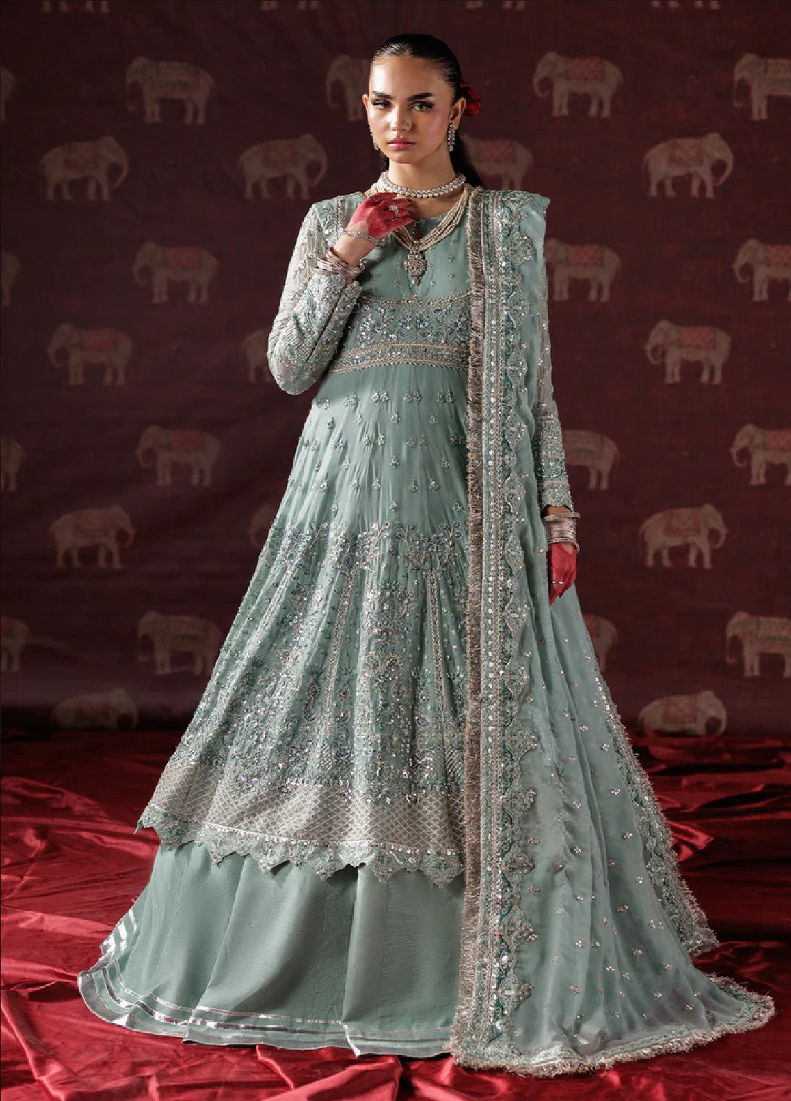 Panache By Saad Shaikh X Meera Embroidered Chiffon 3 Piece Unstitched Suit SSK25PLC D-08