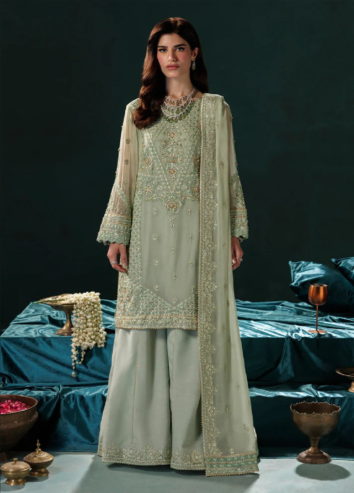 Panache By Saad Shaikh X Meera Embroidered Chiffon 3 Piece Unstitched Suit SSK25PLC D-09